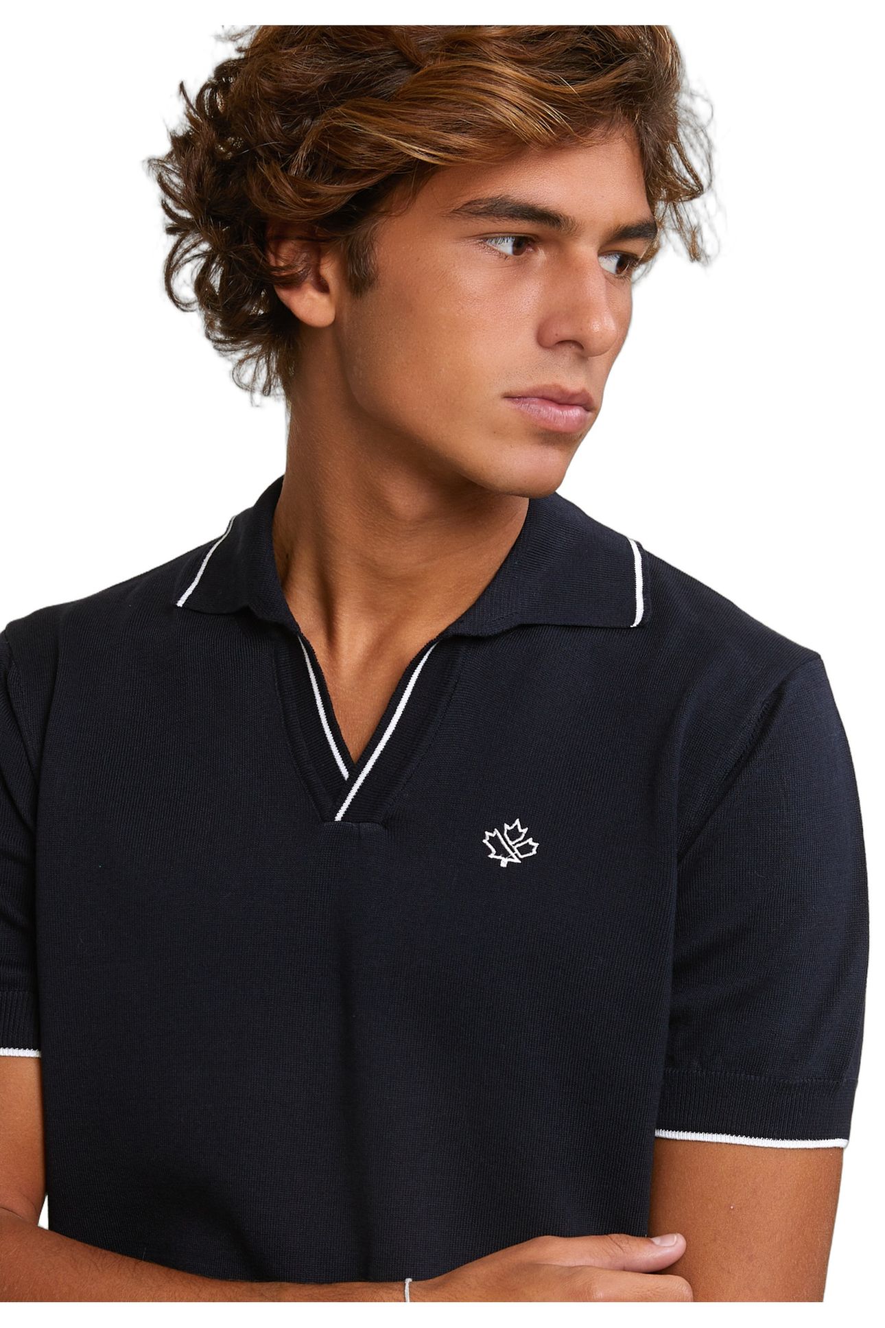 CUSTOM FIT PIMA COTTON POLO SWEATER SHORT SLEEVES DK NAVY 4