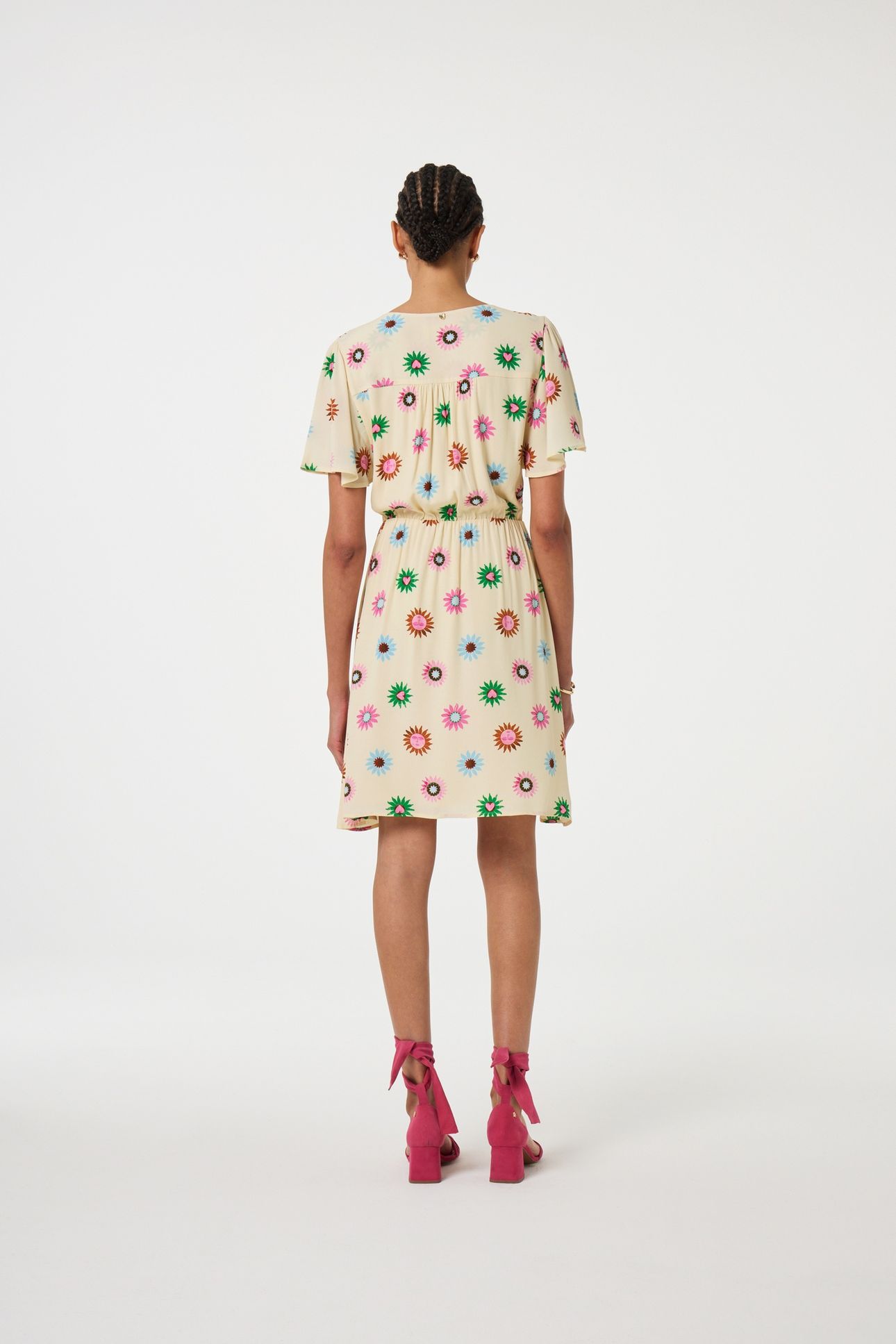 ASHA DRESS WARM WHITE/PINK DREA 3