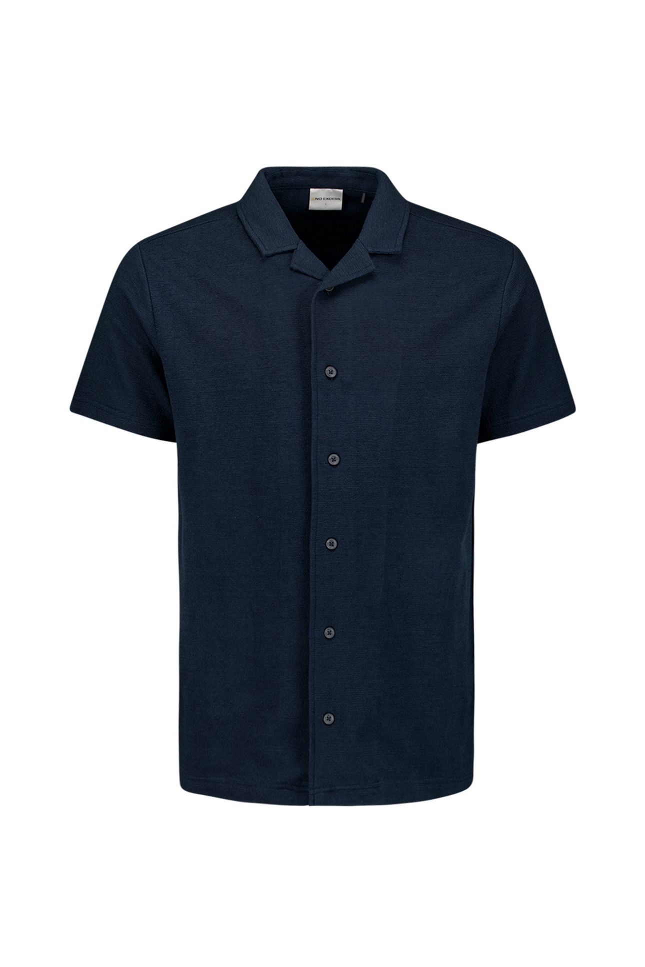 SHIRT SHORT SLEEVE JERSEY REVERS COLLAR SOLID TERRY DEEP BLU 4