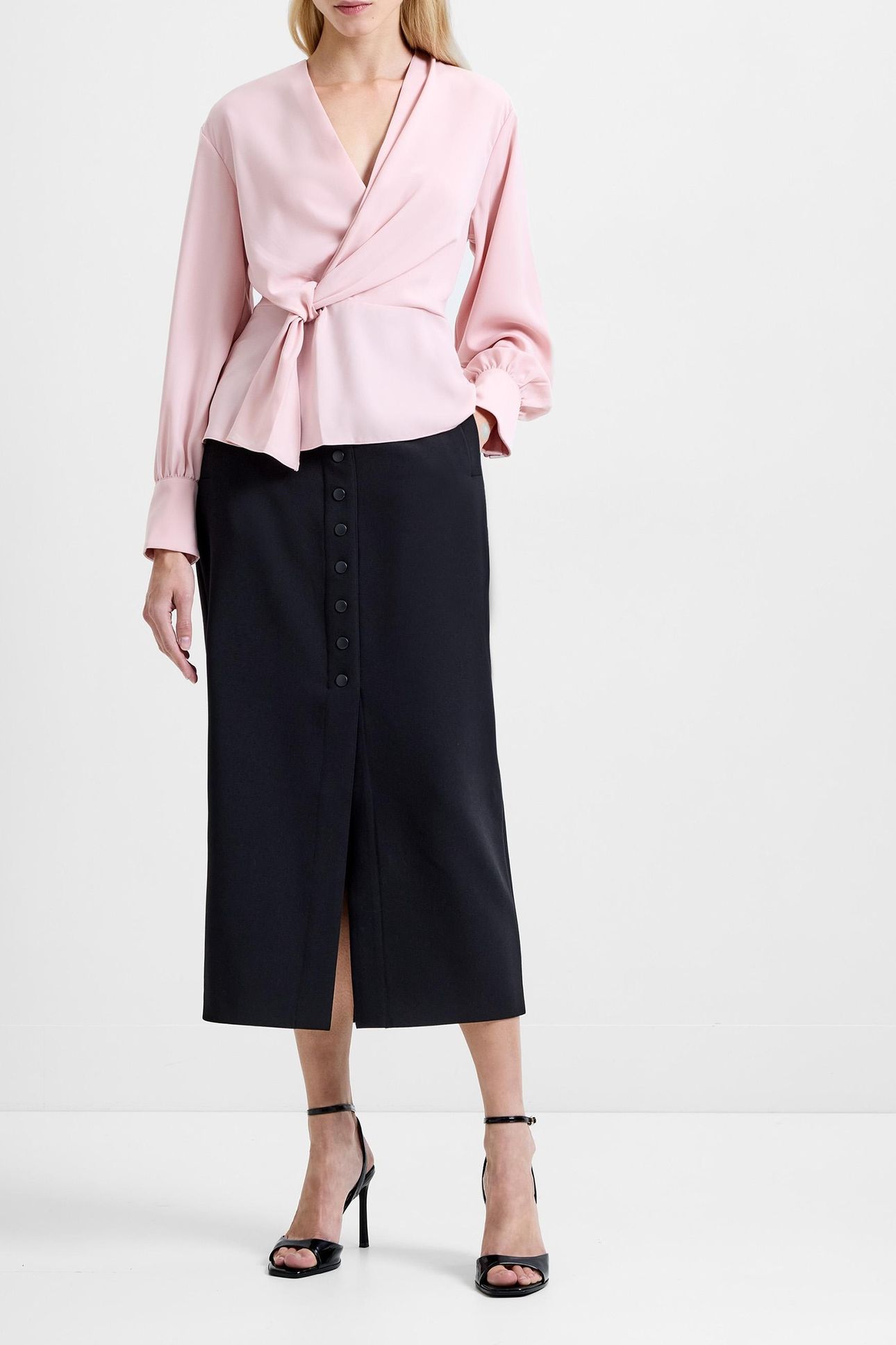 LAUREL CREPE PEPLUM TOP PEACH PINK 2