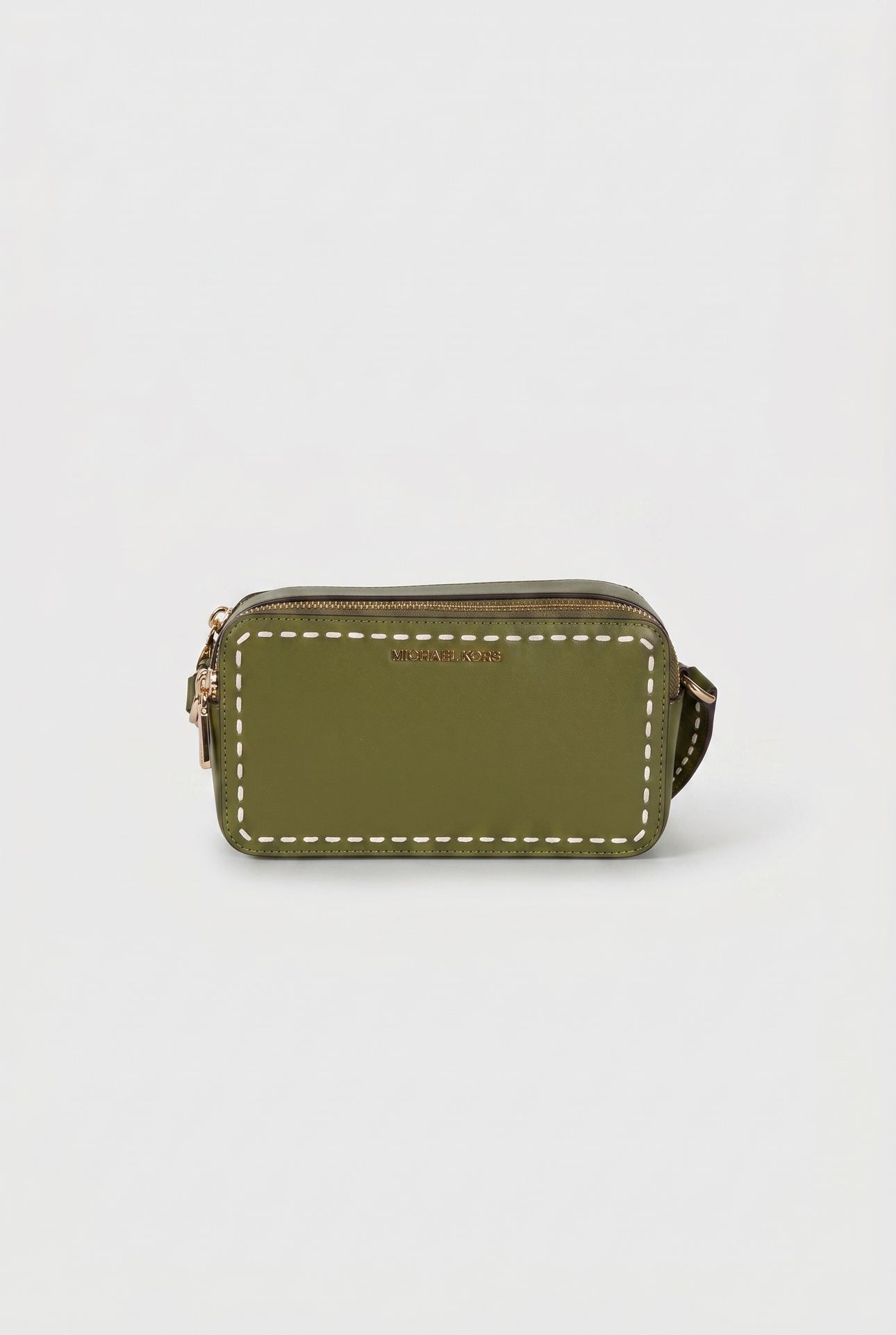 SMALL DOUBLE ZIP CAMERA CROSSBODY SMOKEY OLIVE 2