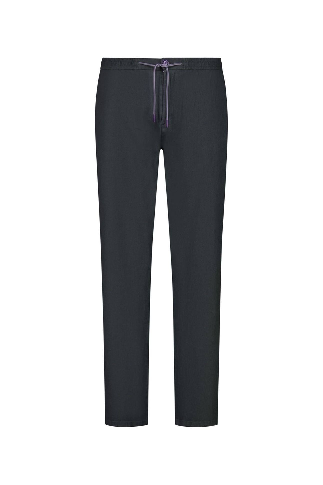 BEACH PANT WITH LINEN GARMENT DYED DARK STEEL 1