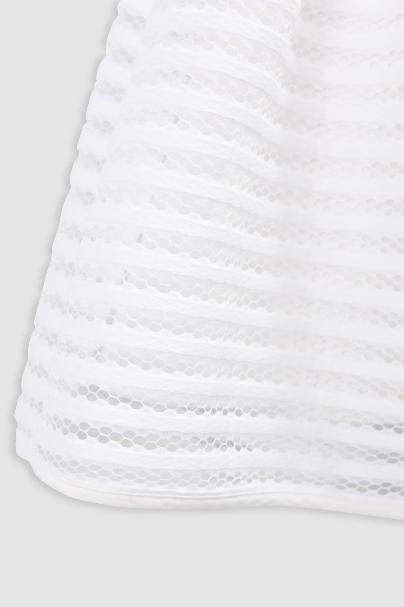 WHITE SKATER SKIRT WITH OPENWORK LACE STRIPES 4