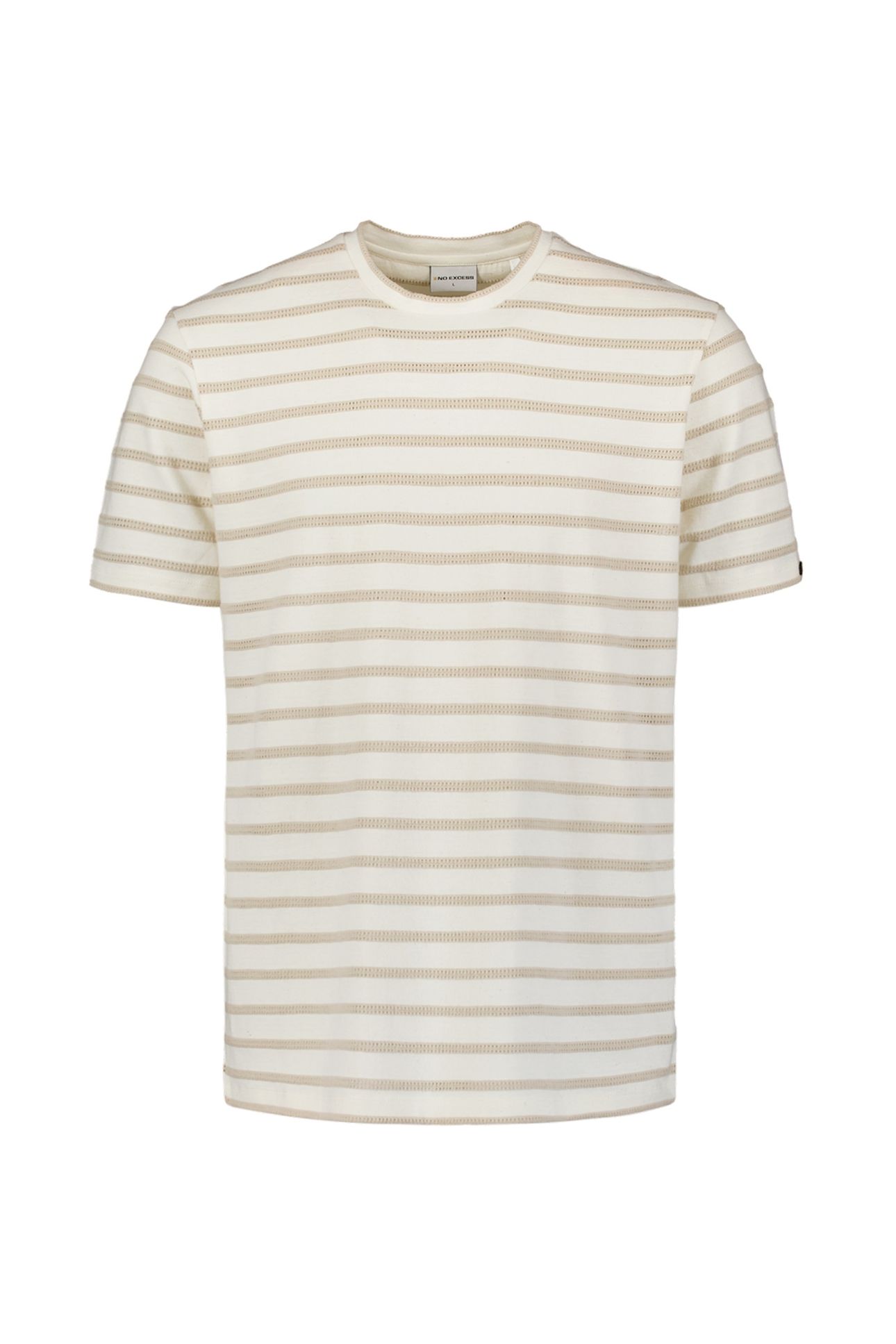 T-SHIRT CREWNECK JACQUARD STRIPES OFFWHITE 5