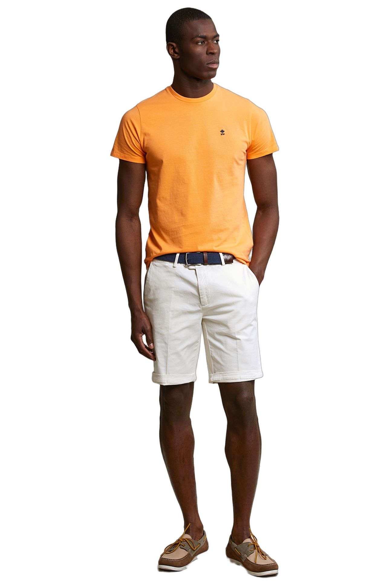 CUSTOM FIT BASIC PIMA COTTON CREW NECK T-SHIRT PEACH 2