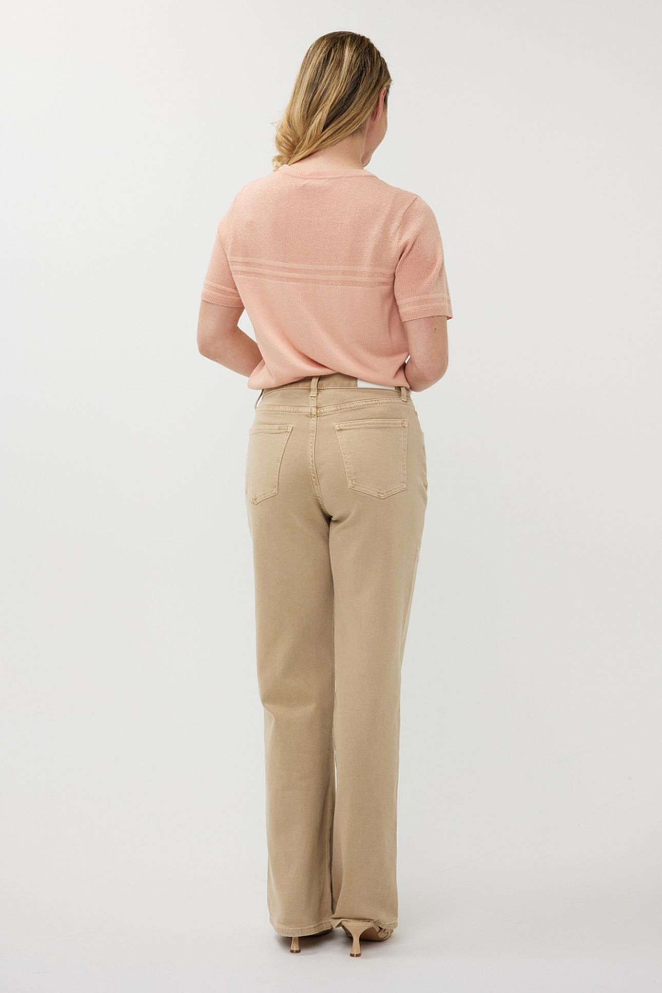 SWEATER S/SLVE STRIPES LUREX LIGHT APRICOT 4