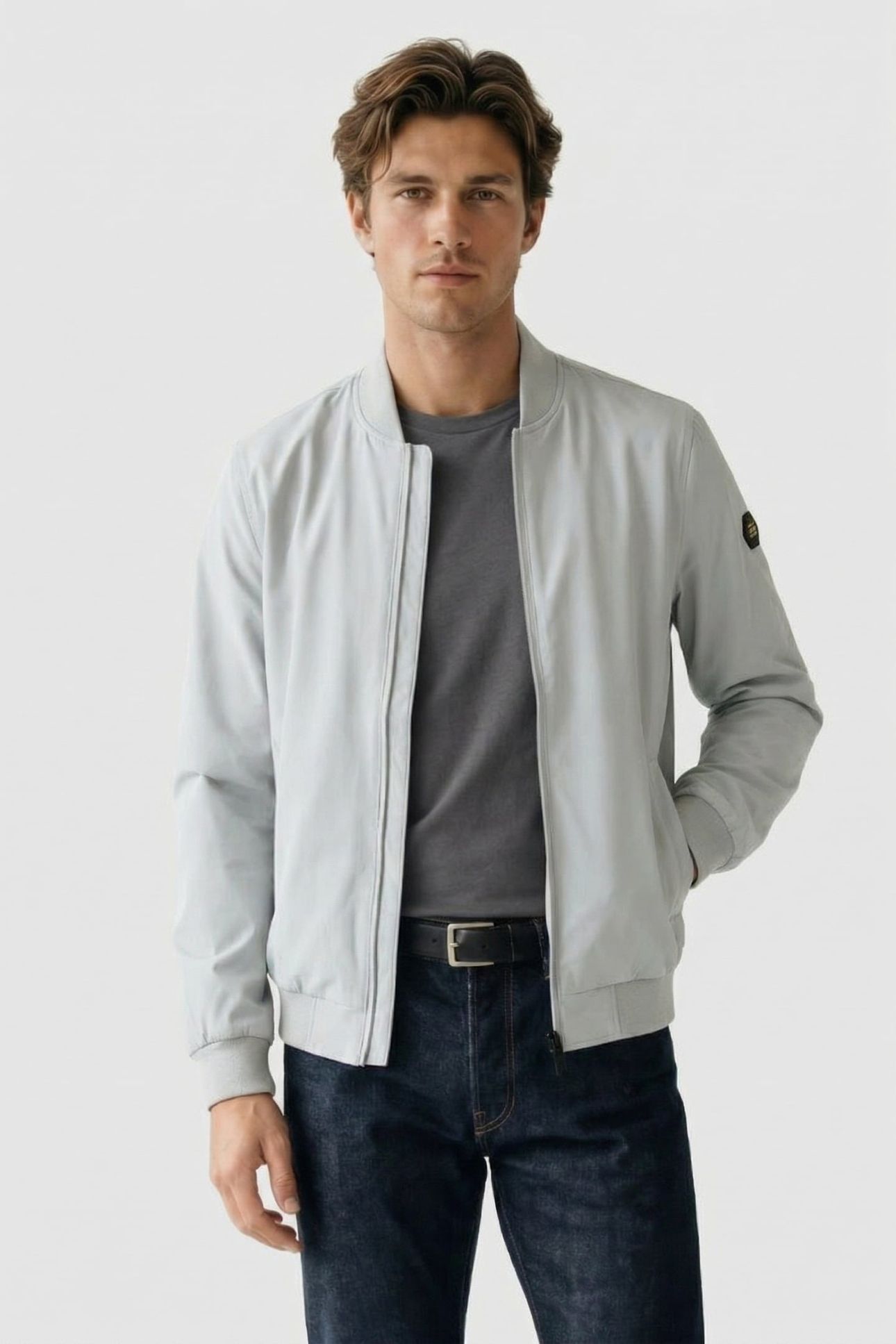 JACKET SHORT FIT BOMBER CLEAN SOFT DUSTY GREEN 1