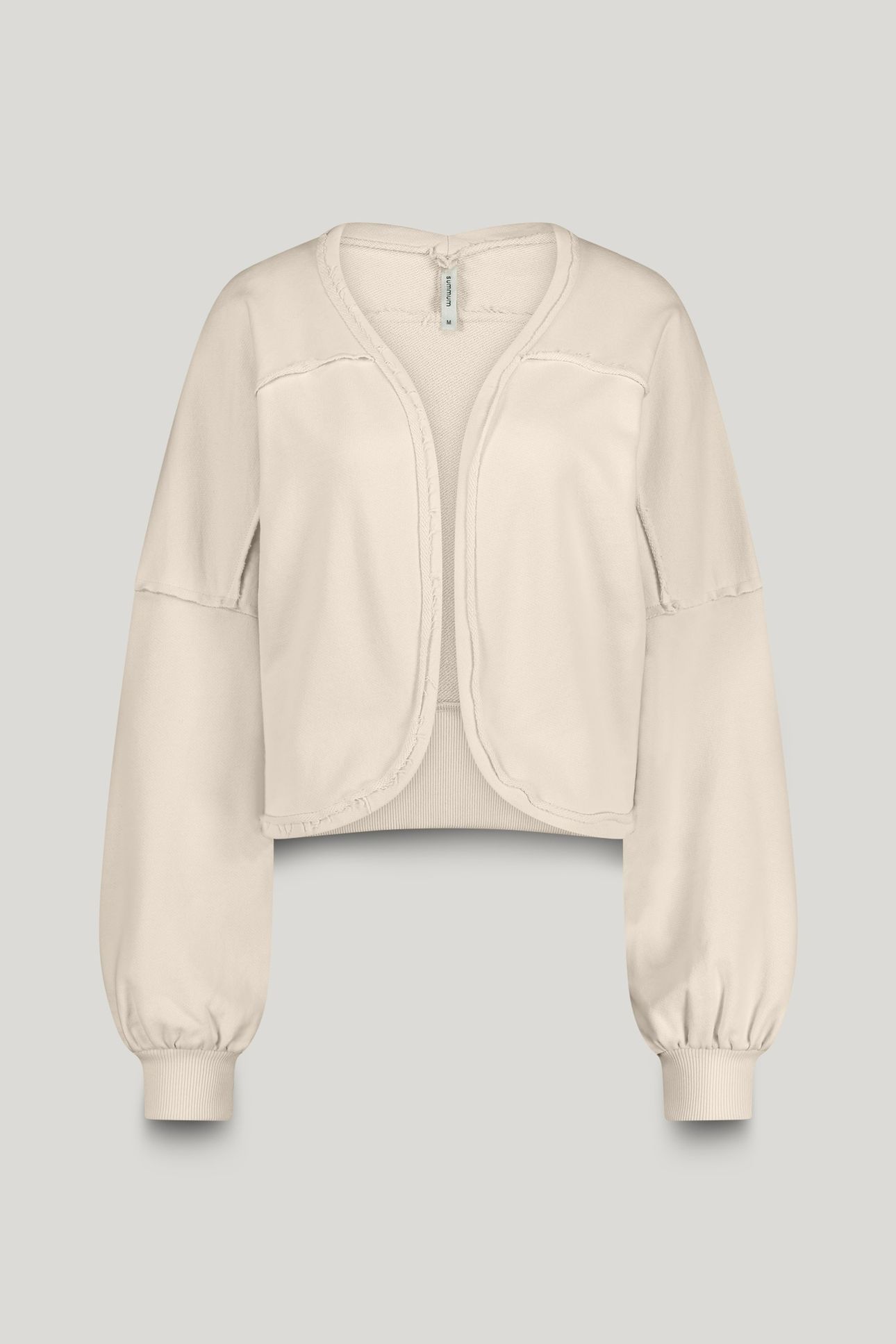 CROPPED WIDE SWEAT CARDIGAN IVORY 3