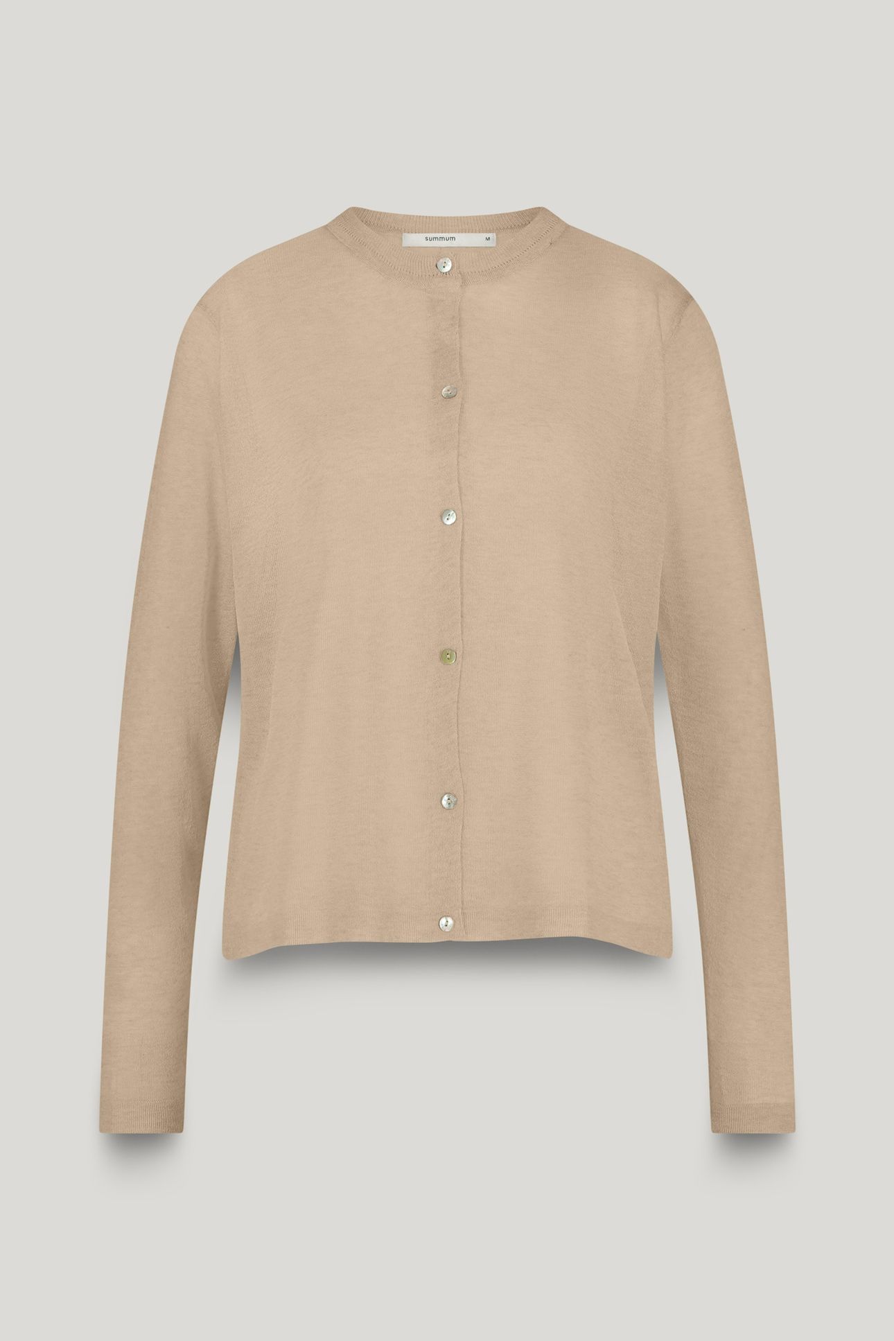 SHORT CARDIGAN REFINED VISCOSE BLEND KNIT SESAME 4