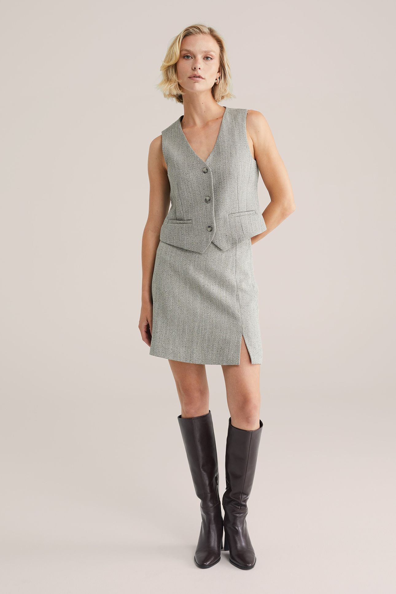 SKIRT MINI LENGTH GREY 2