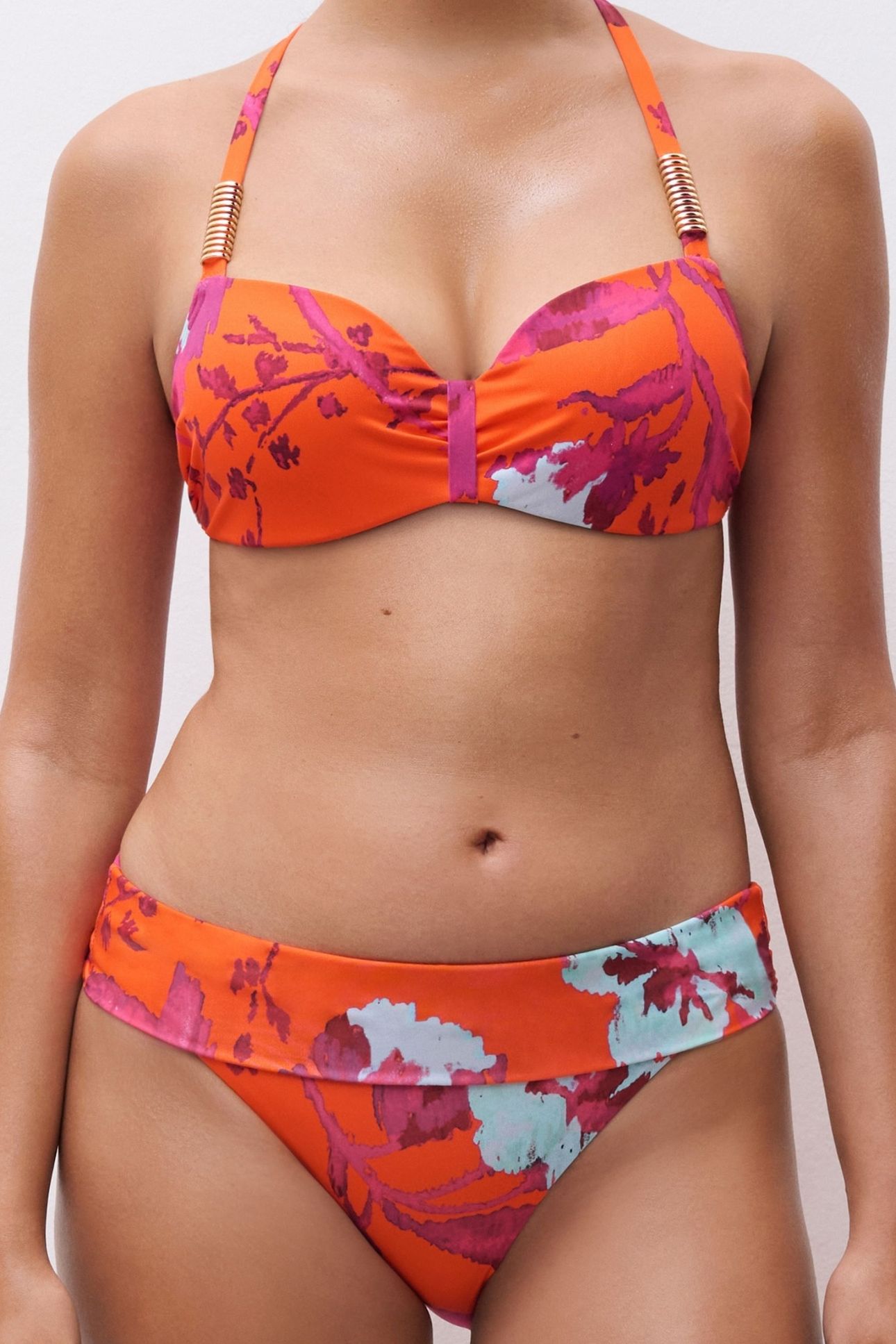 SW BRA TSHIRT HALF CUP MEMORY PAINTED FLOWERS 2