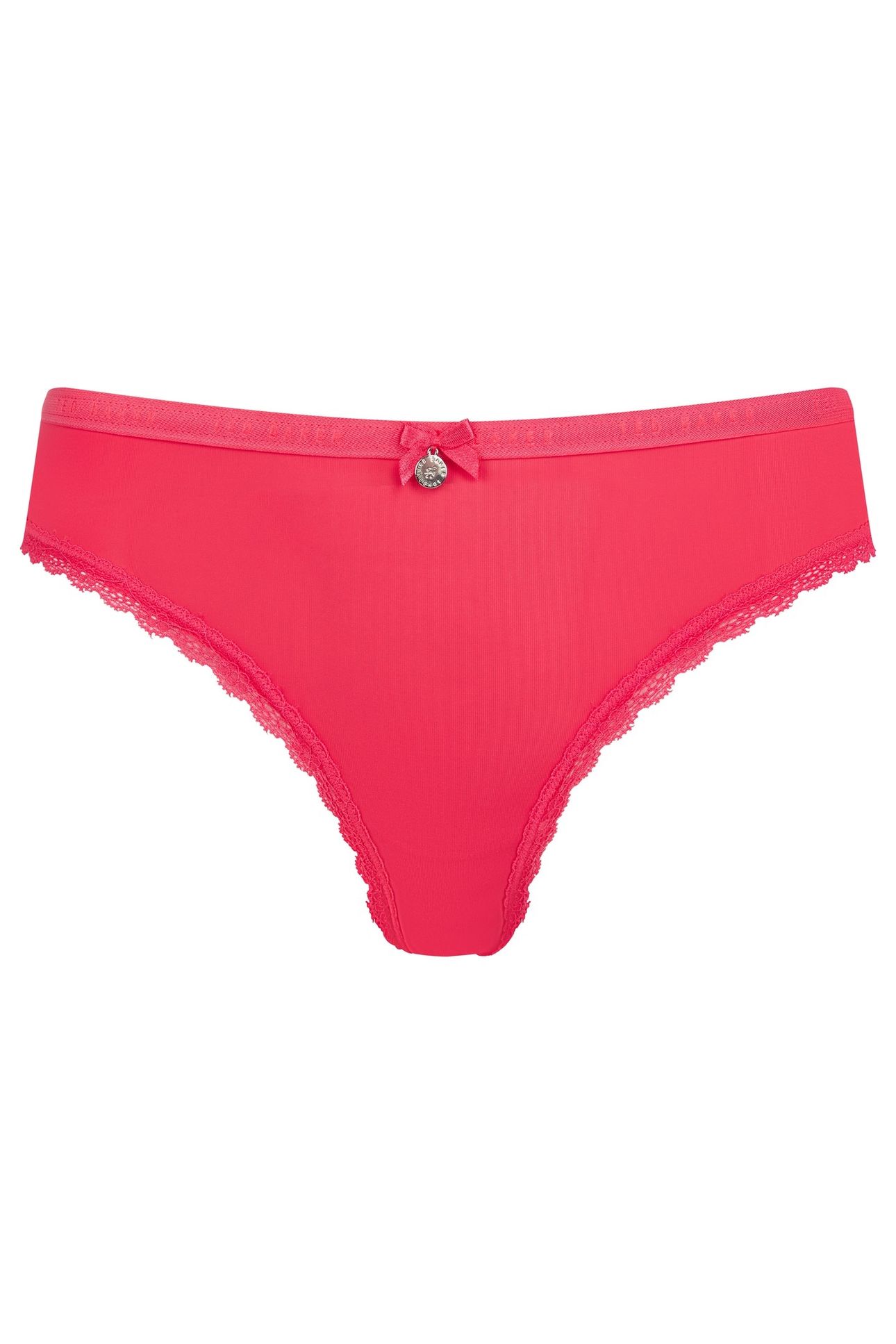 ZARIA 3PK SOLID BRIEF WITH LACE TRIM JET BLACK/EGRET/AZALEA 4