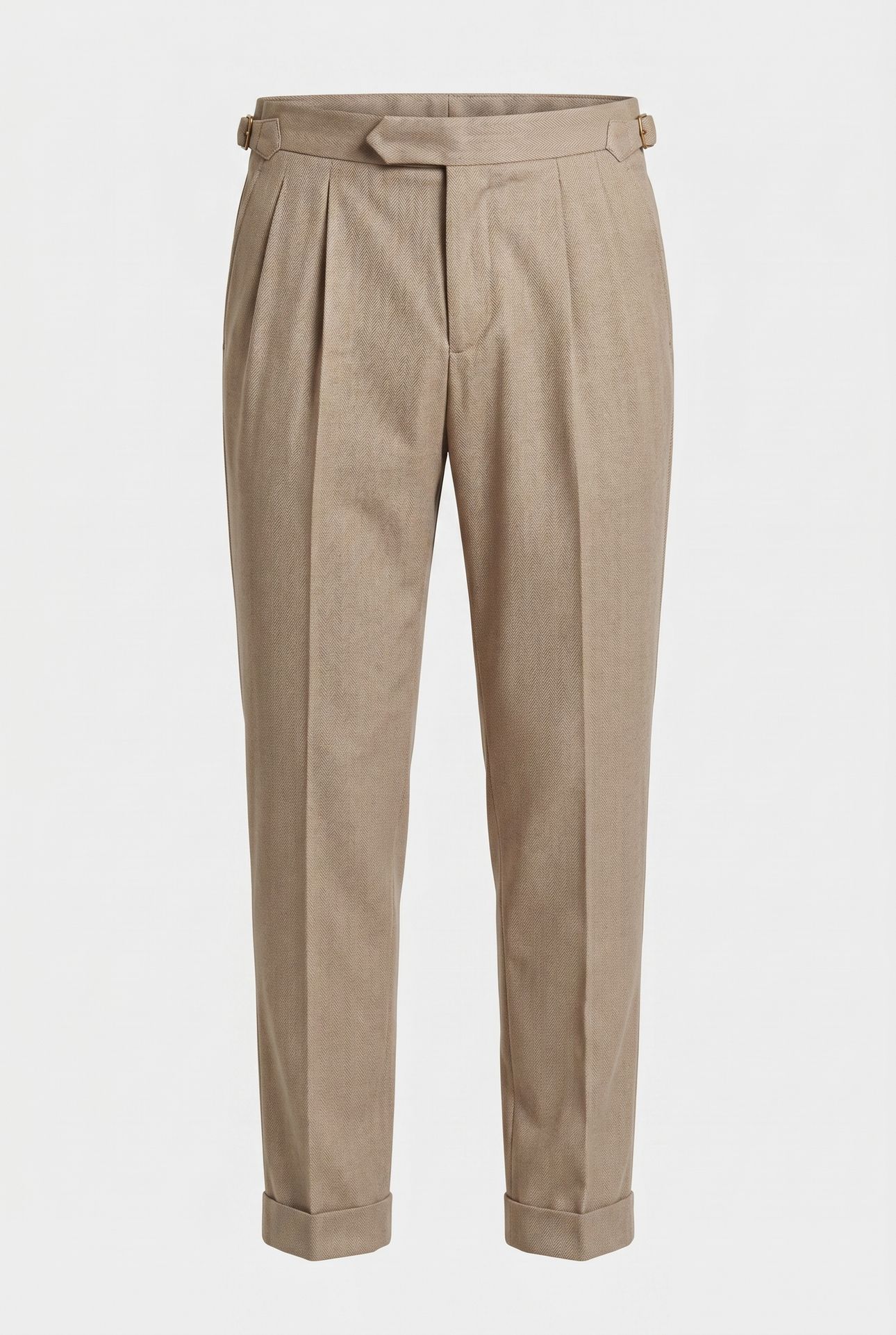 PLEAT FRONT RELAXED TROUSER TAUPE 3
