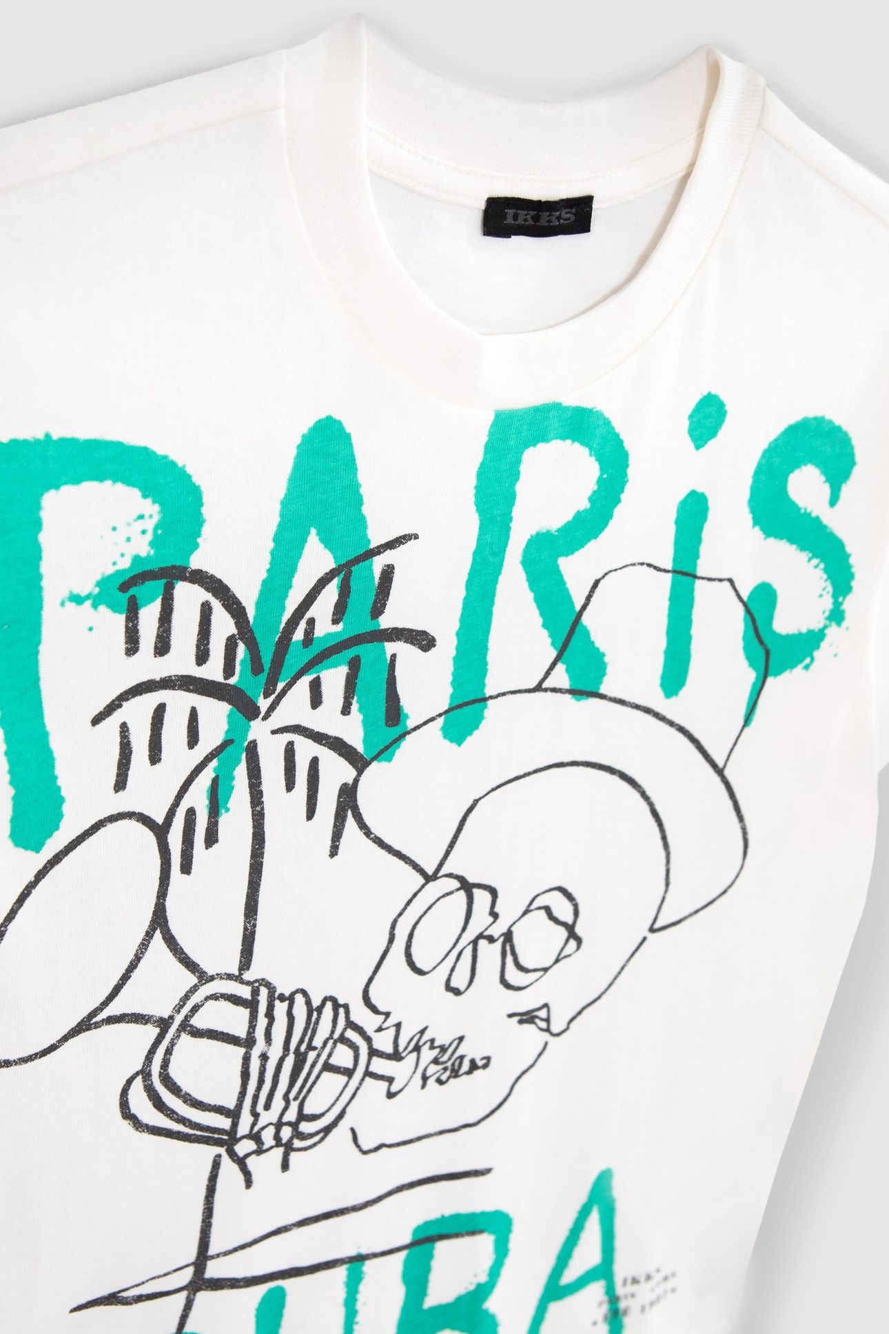 BOYS' WHITE ORGANIC COTTON T-SHIRT, TRUMPET PLAYER IMAGE 6