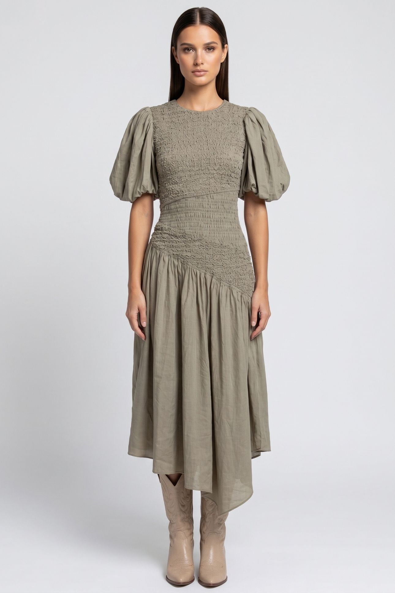 TRINA DRESS KHAKI 1