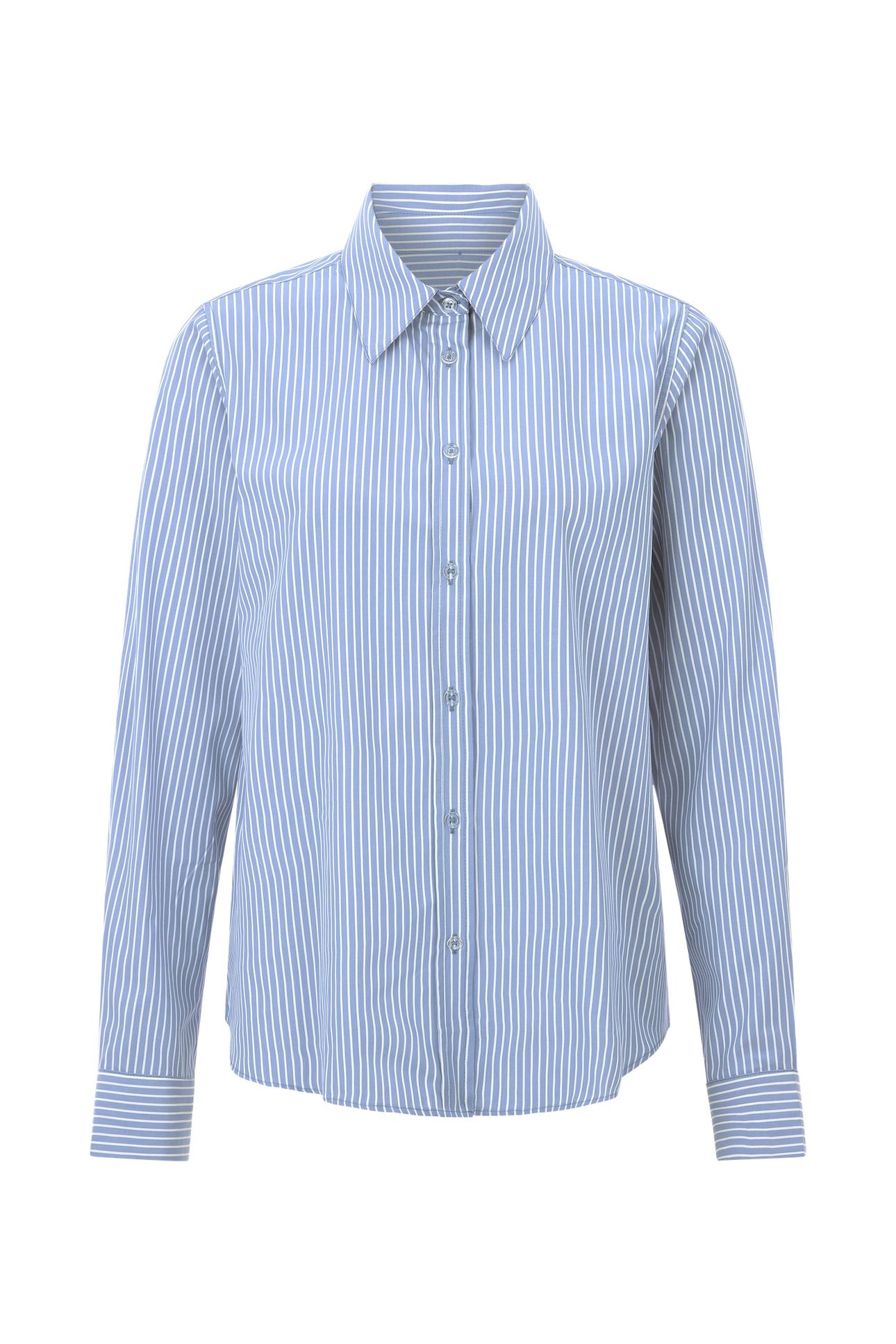 COTTON STRIPED BASIC BLOUSE SKYWAY BLUE 4