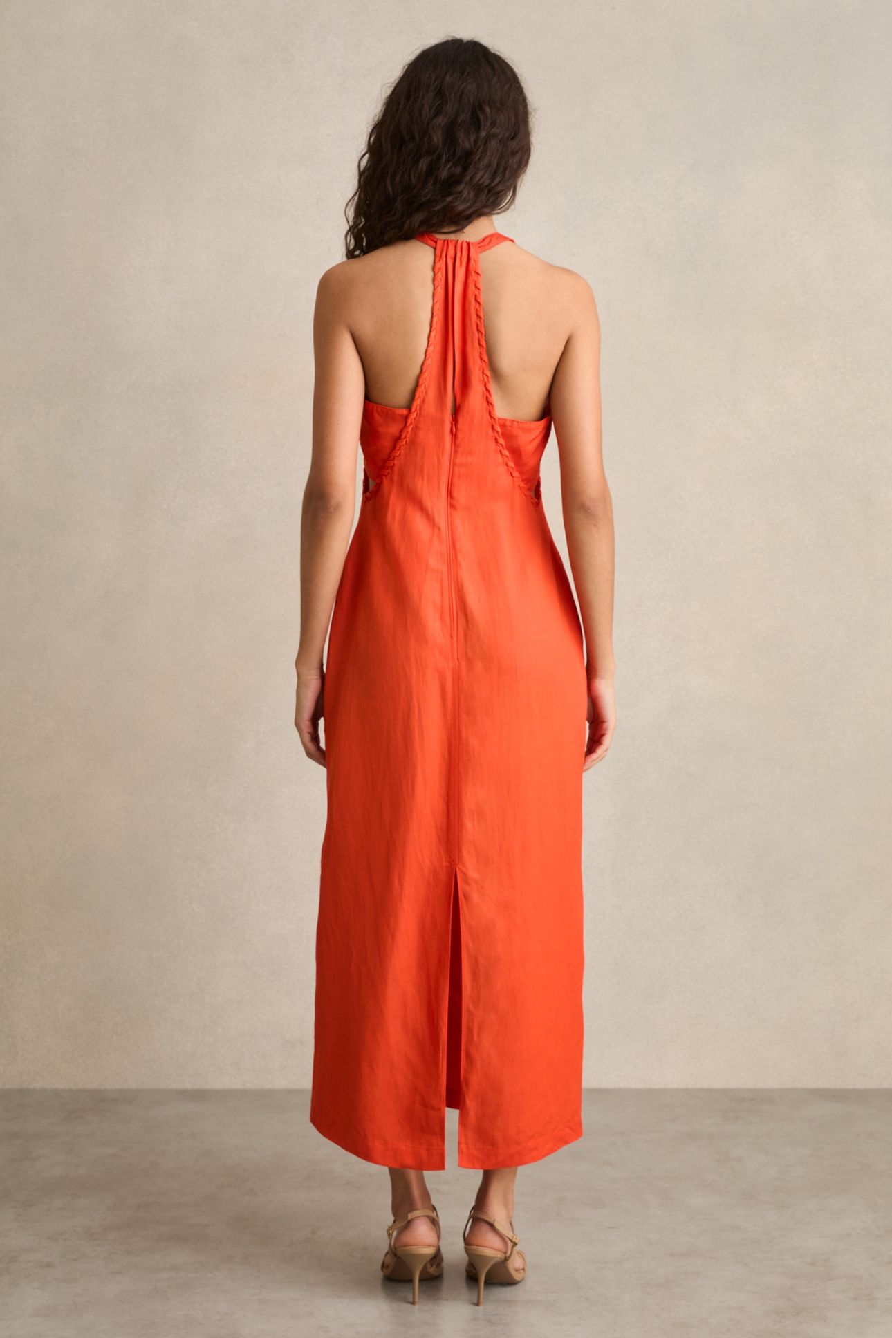 CRAFT STITCH HALTERNECK DRESS RED 2