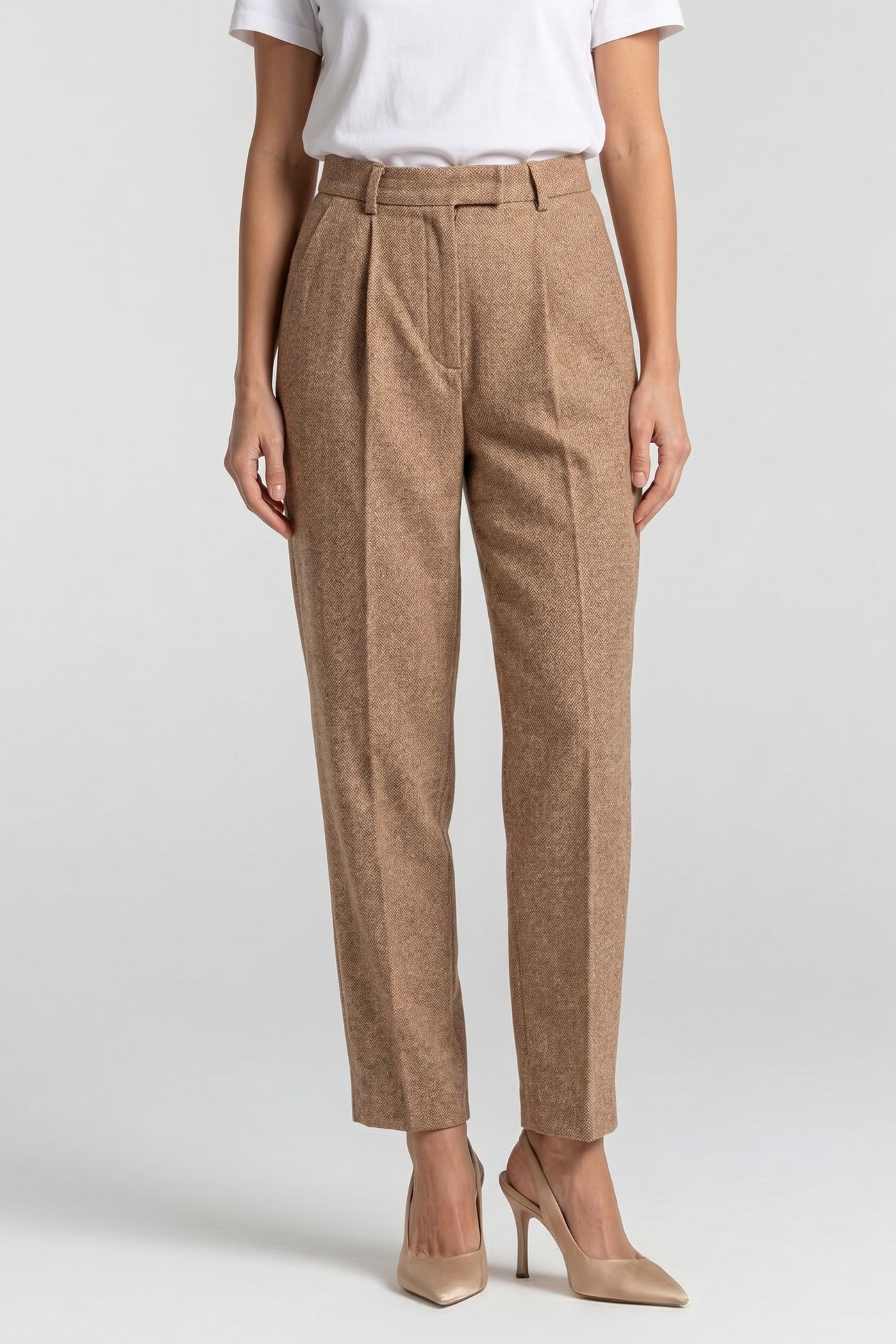 NENA TWEED TROUSER BEIGE 1