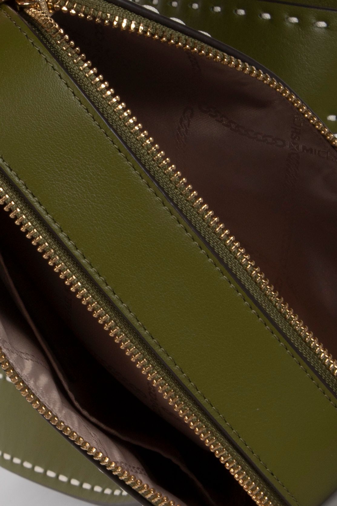 SMALL DOUBLE ZIP CAMERA CROSSBODY SMOKEY OLIVE 5