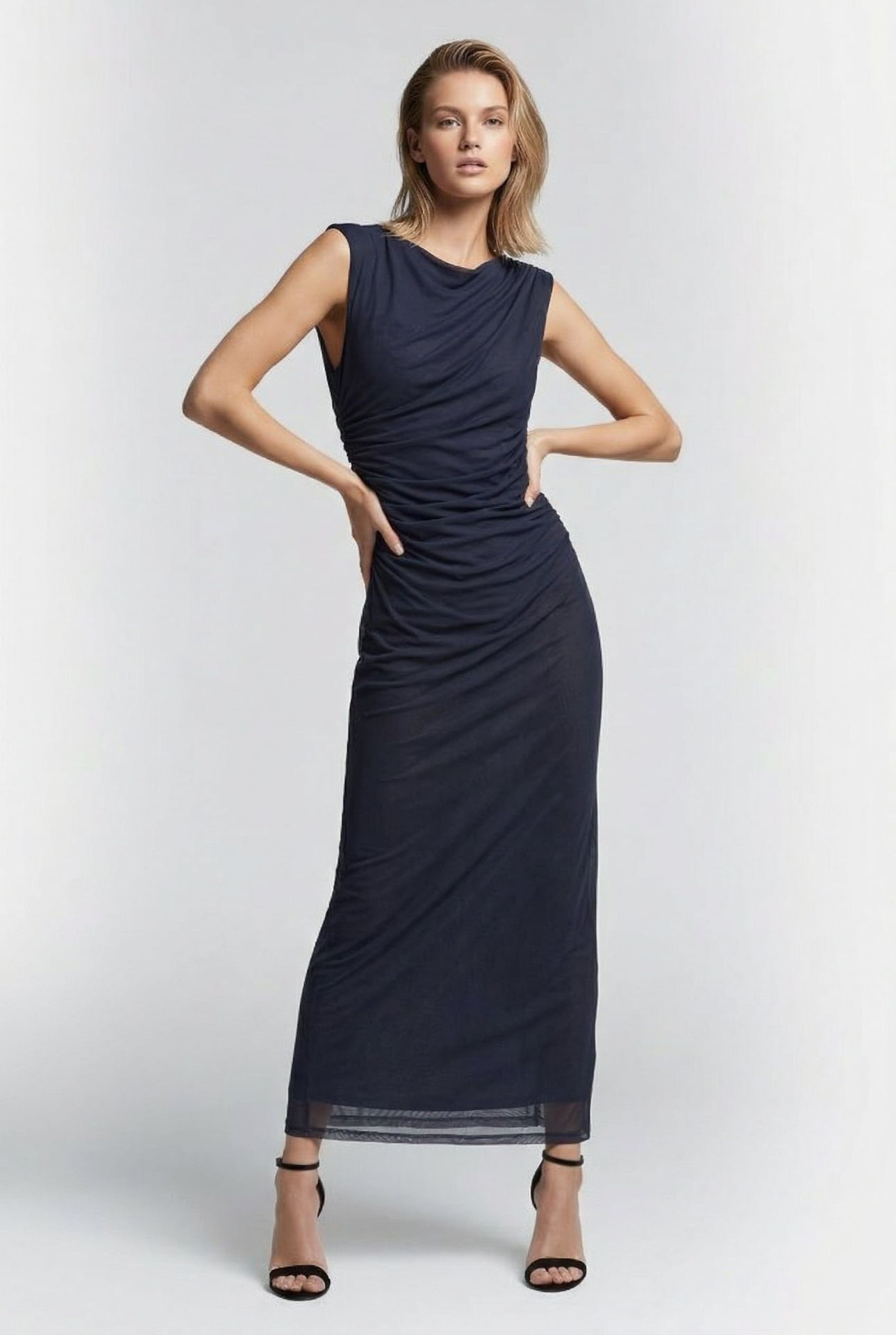 THORA MESH DRESS BLUE 1