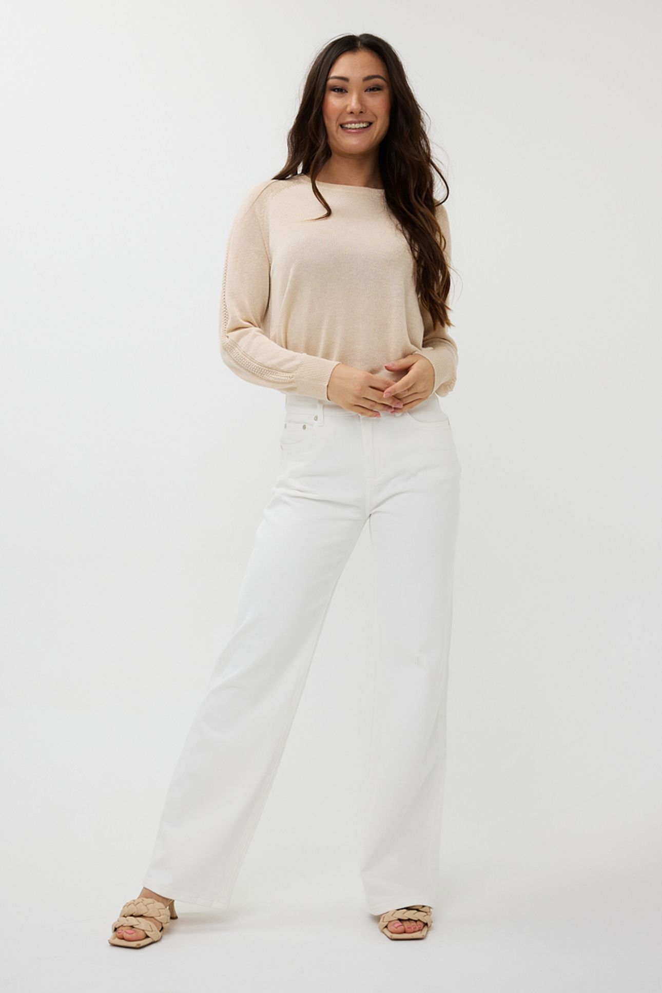 SWEATER RAGLAN POINTELLE LUREX IVORY 2