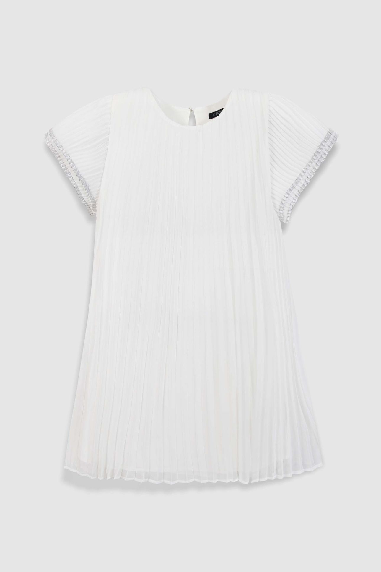 WHITE DOUBLE-SLEEVED PLEATED DRESS 1