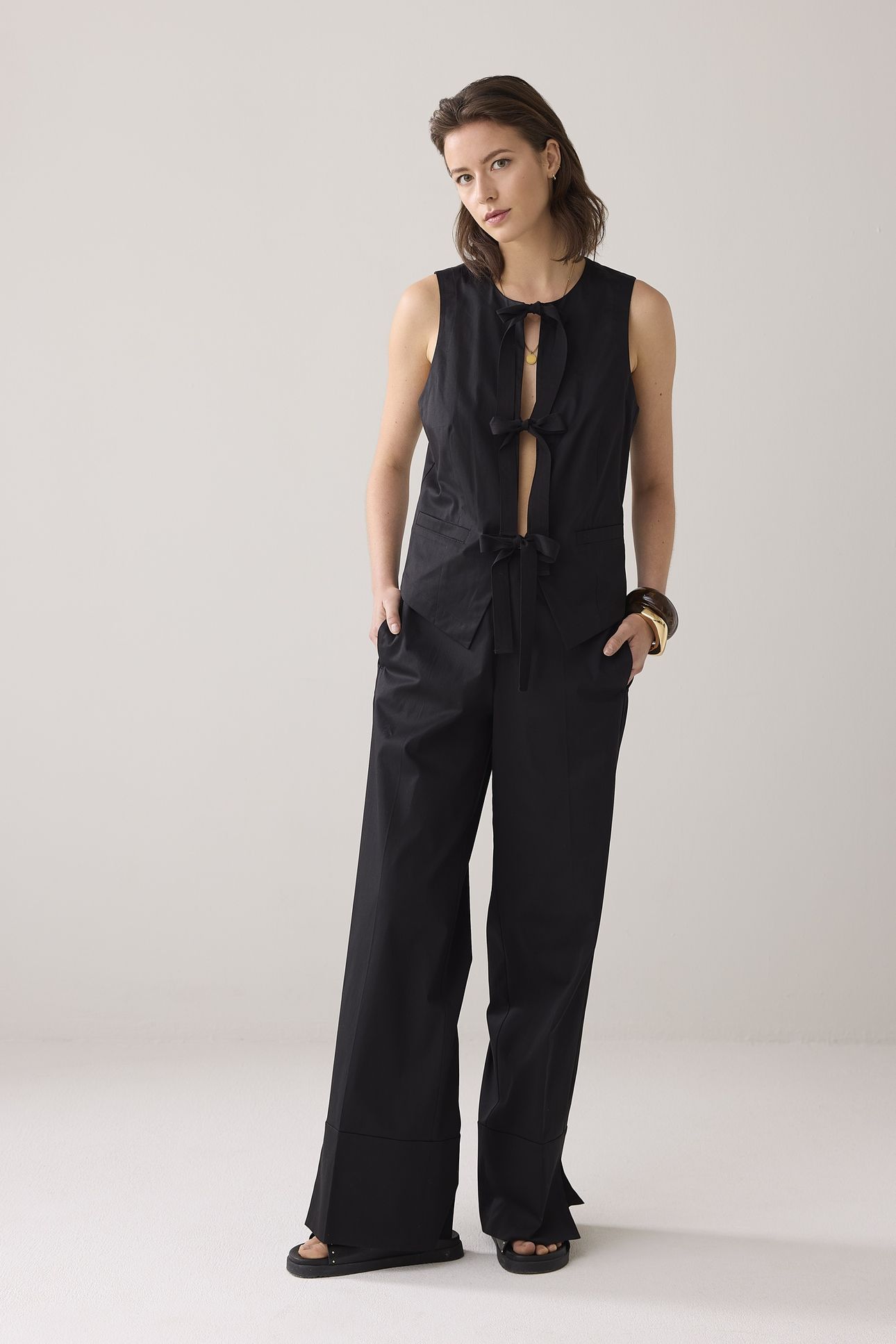 GILET COTTON STRETCH BLACK 1