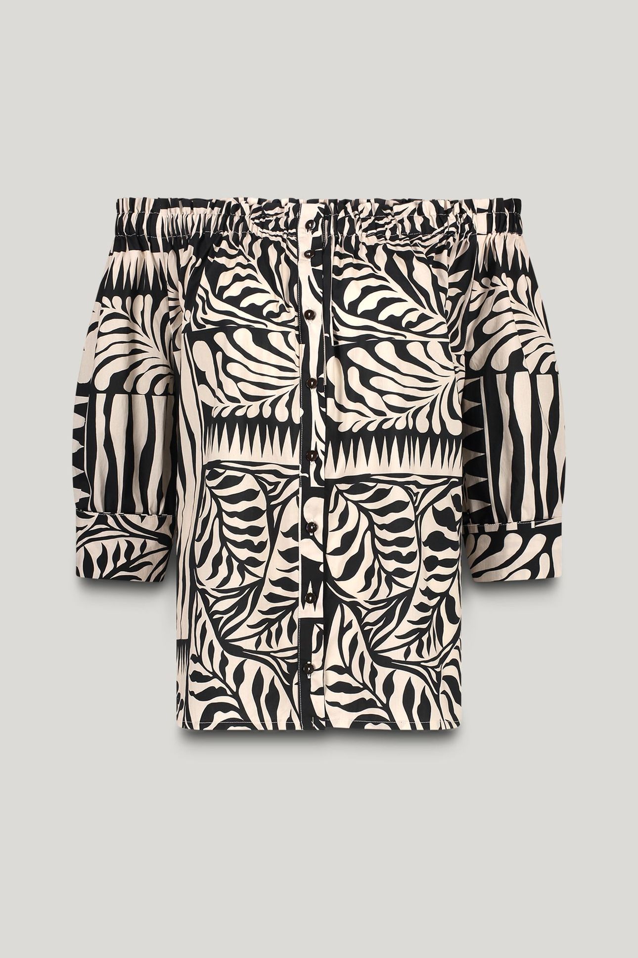 BLOUSE TWO TONE PRINT BLACK 3