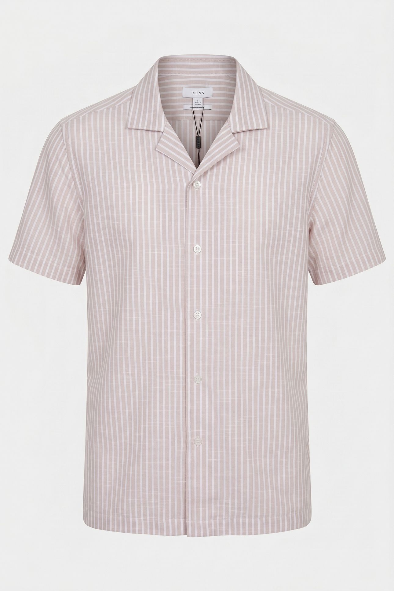 CUBAN COLLAR SS SHIRT SAND/WHITE 3