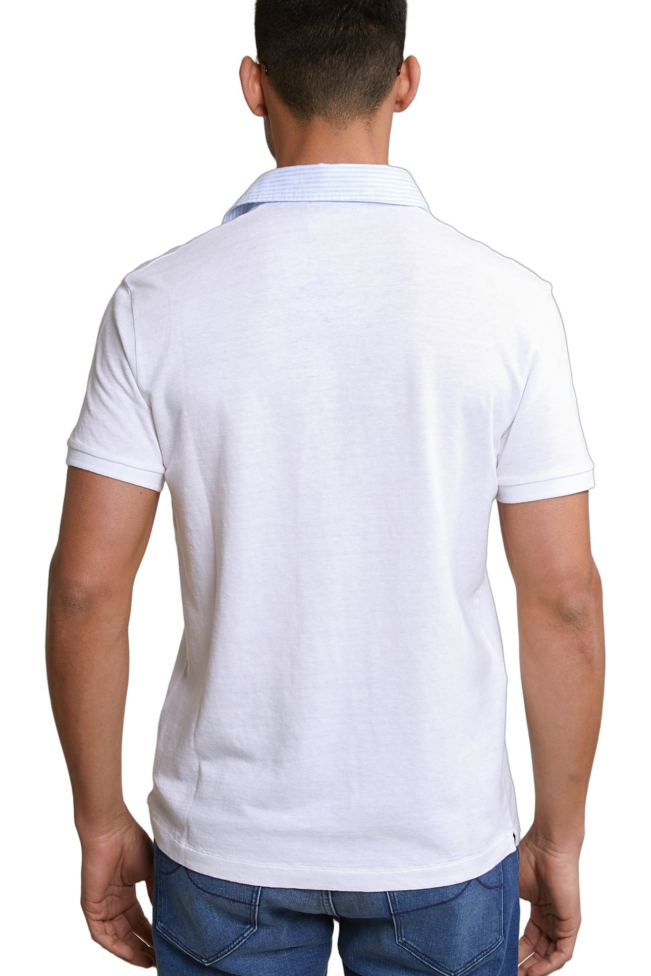 CUSTOM FIT COTTON-LINEN POLO WHITE 3