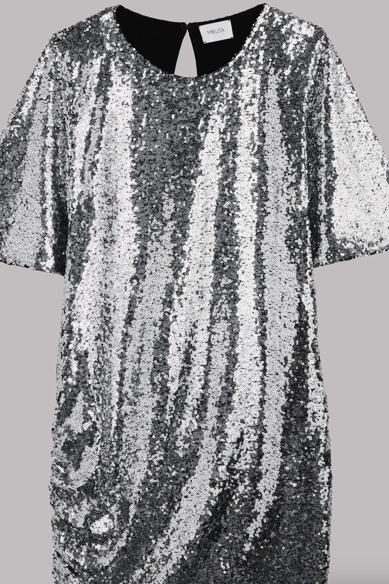 THE DARK SHORT SEQUIN DRESS DARK SILVER 3
