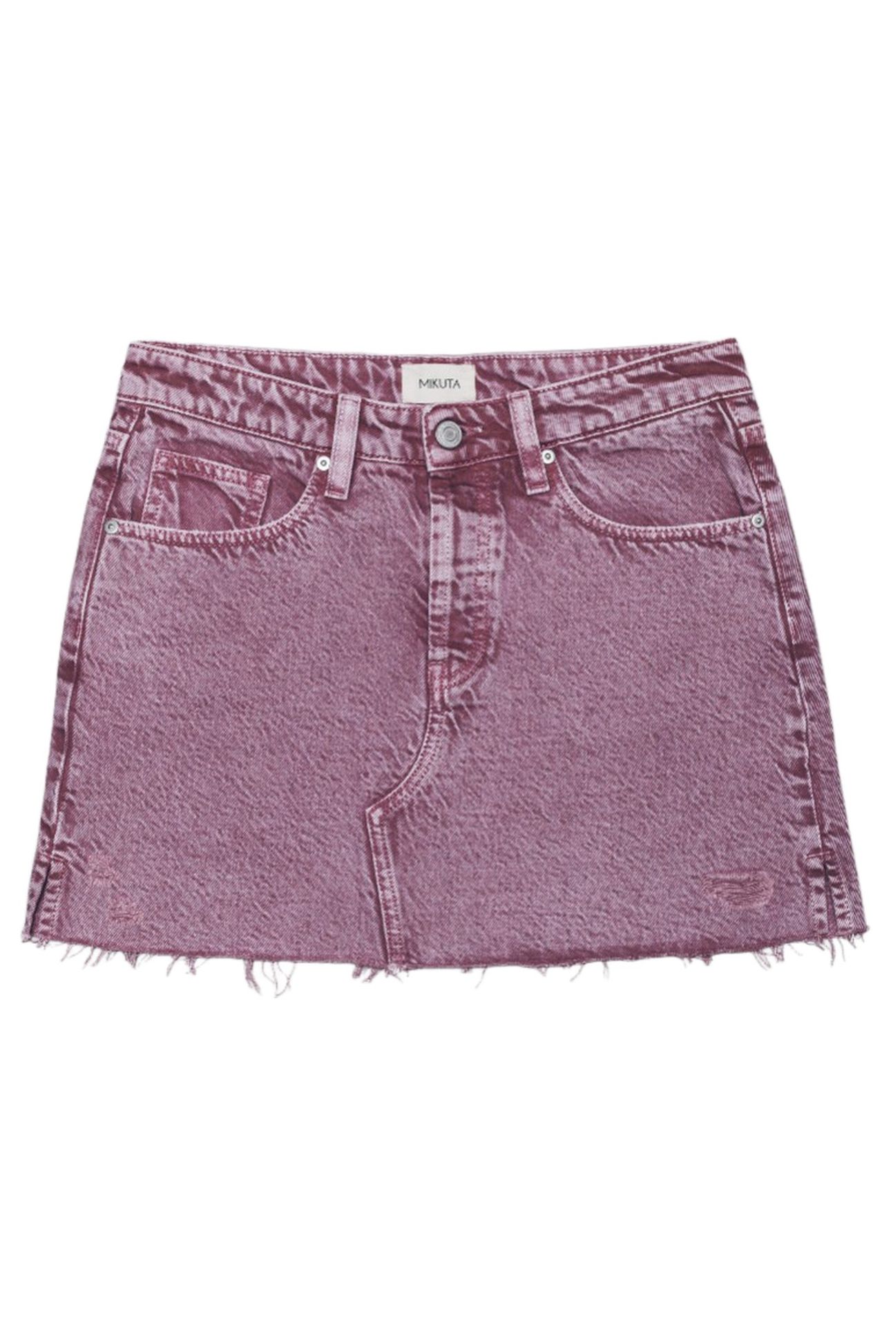 THE PINK FADED SLIT DENIM SKIRT PINK 2