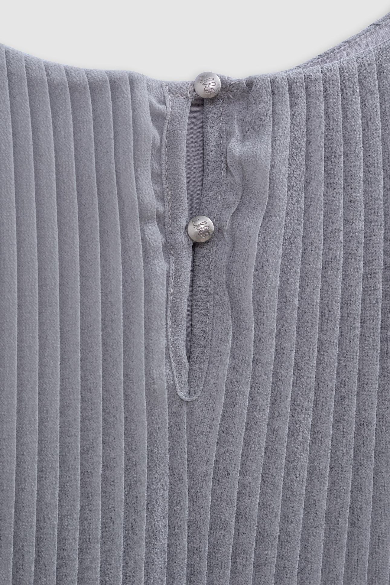 SILVER PLEATED DRESS WITH SWISS TULLE SLEEVES 6