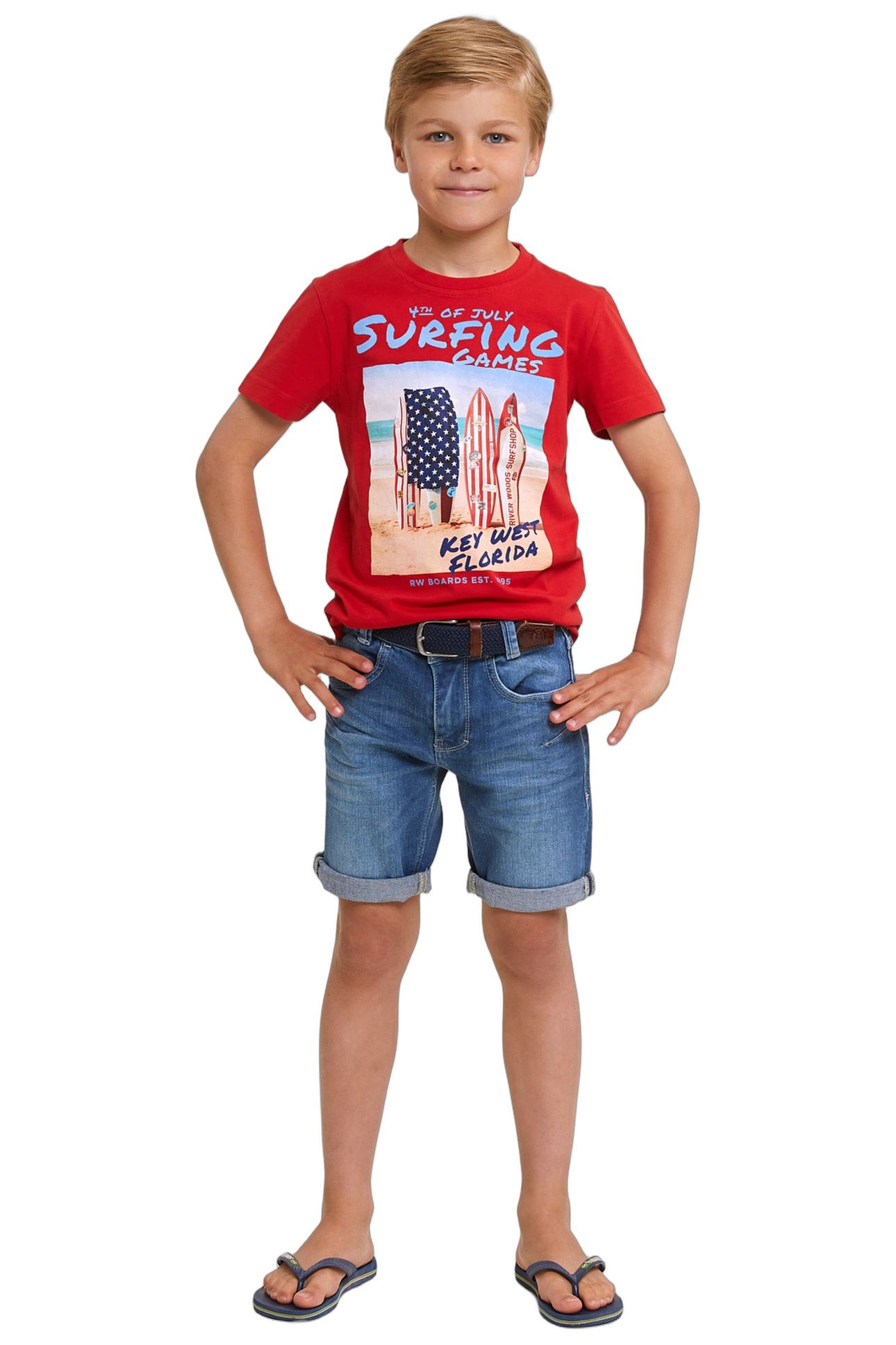 NORMAL FIT BASIC T-SHIRT SHORT SLEEVES HARVARD RED 2
