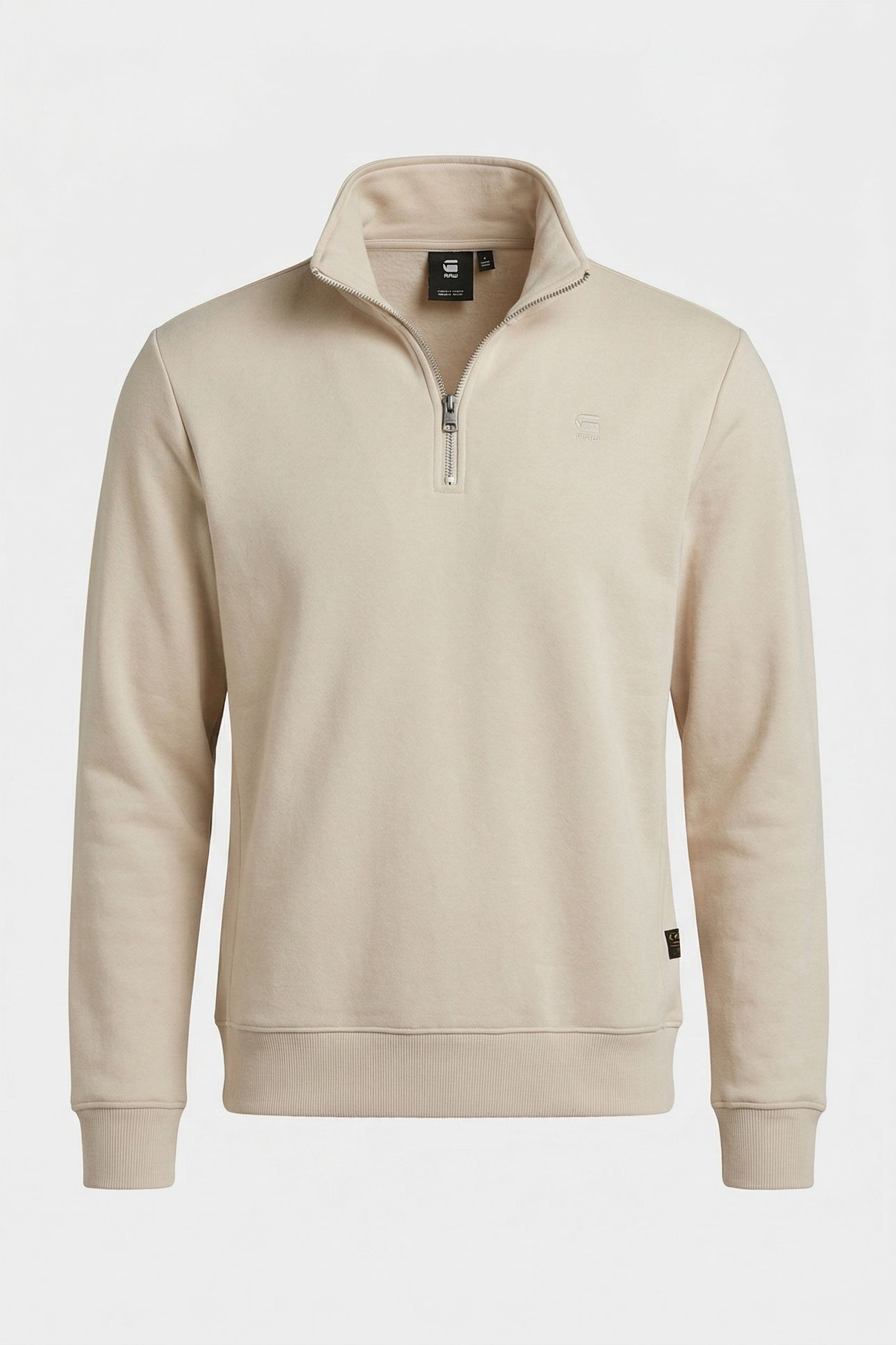 HALF ZIP STAND UP COLLAR SWEAT L/S WHITE 3