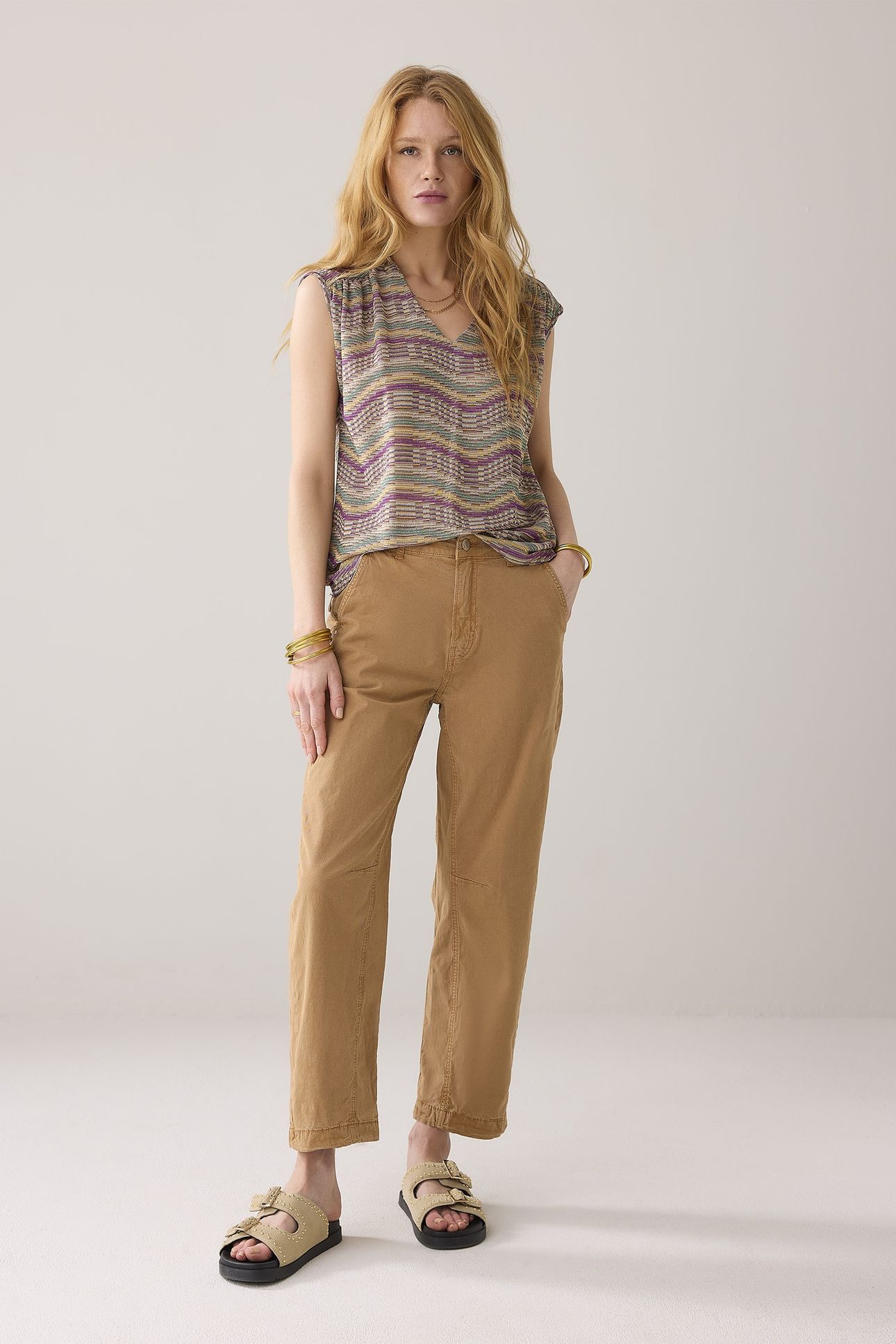 COCOON PANT LT ROUGH TWILL PEANUT 1