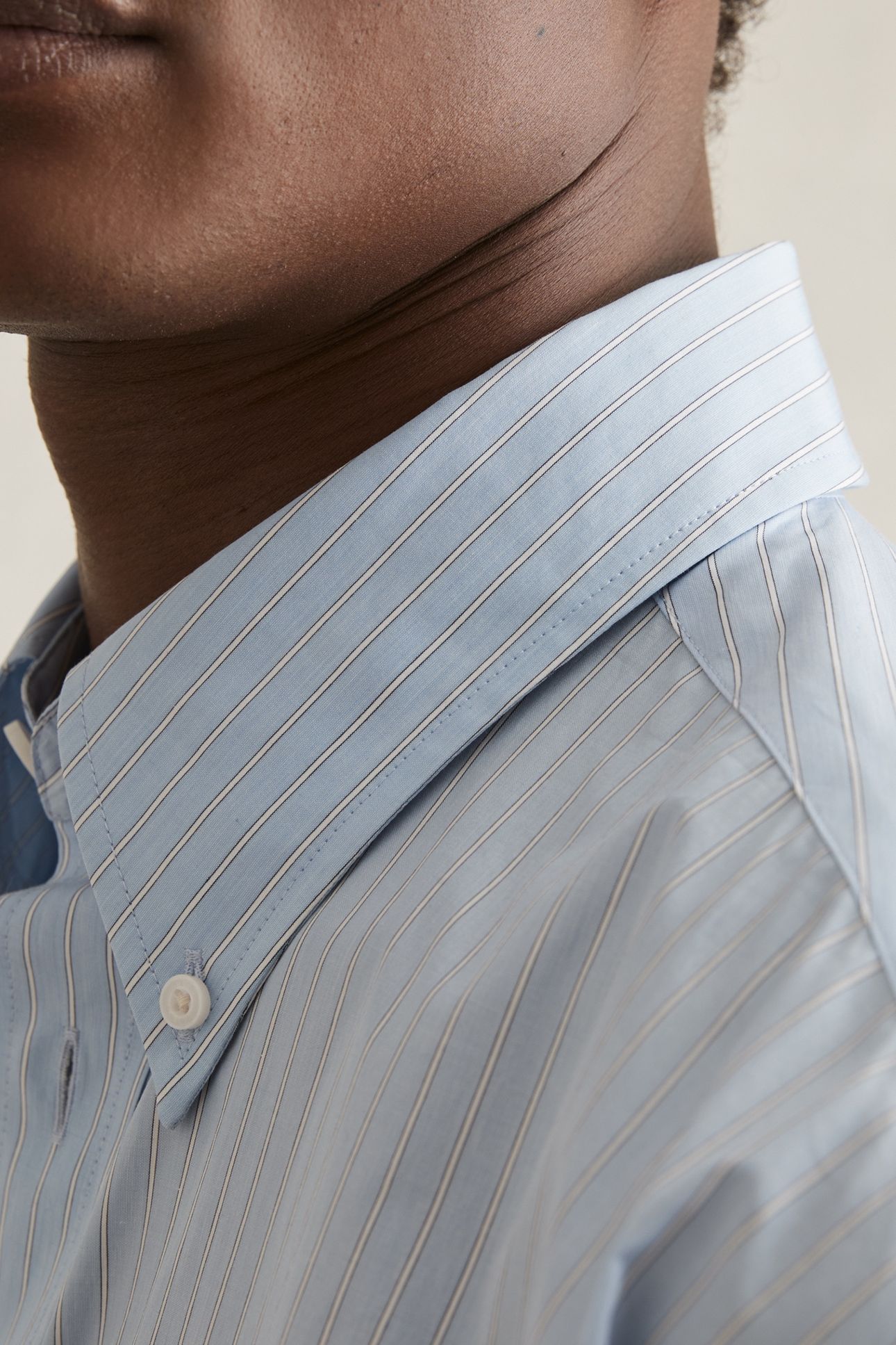 LS OVERSIZED STRIPE POPLIN SHIRT SOFT BLUE/WHITE 5
