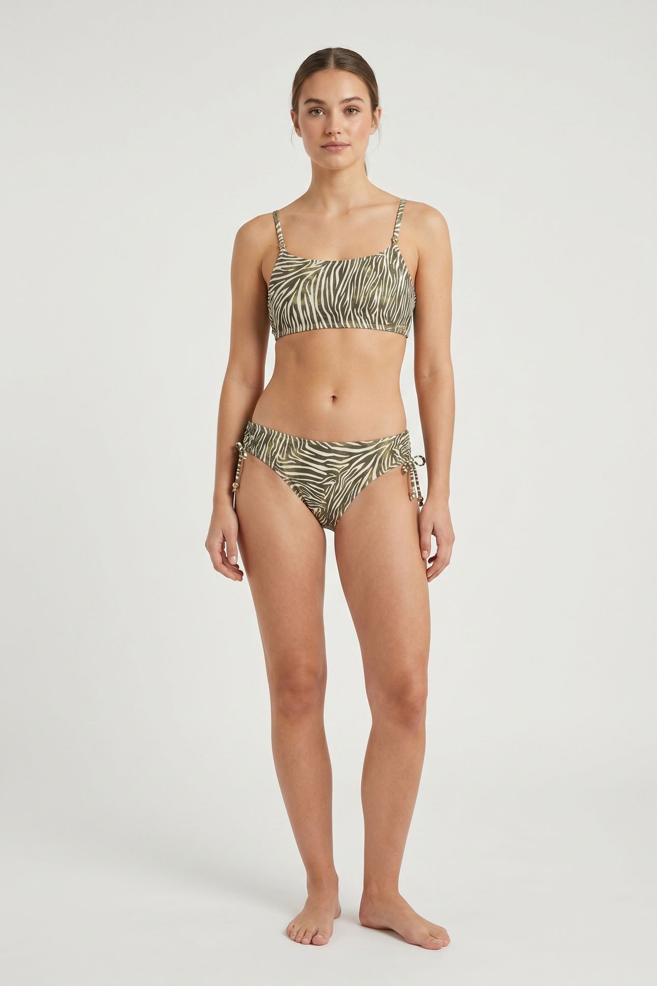 GIRLS LIV BIKINI SET ZANZIBAR ZEBRA PALMTREE GREEN 1