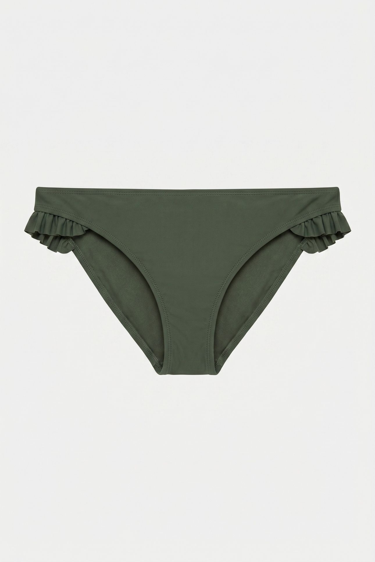CLASSIC RUFFLE BIKINI BOTTOM OLIVE GREEN 2