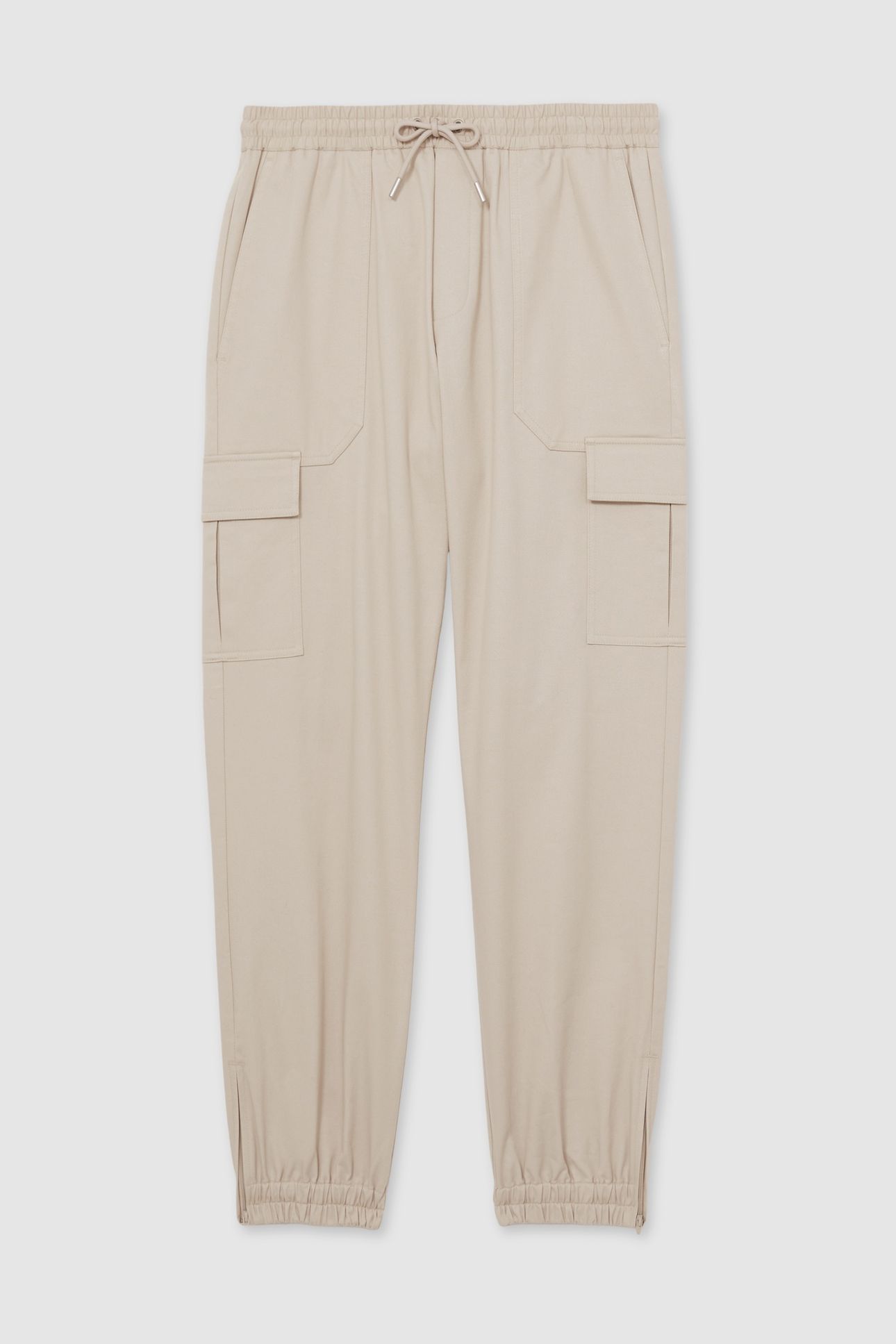 RELAXED DRAWSTRING CARGO CUFFED TROUSER STONE 4