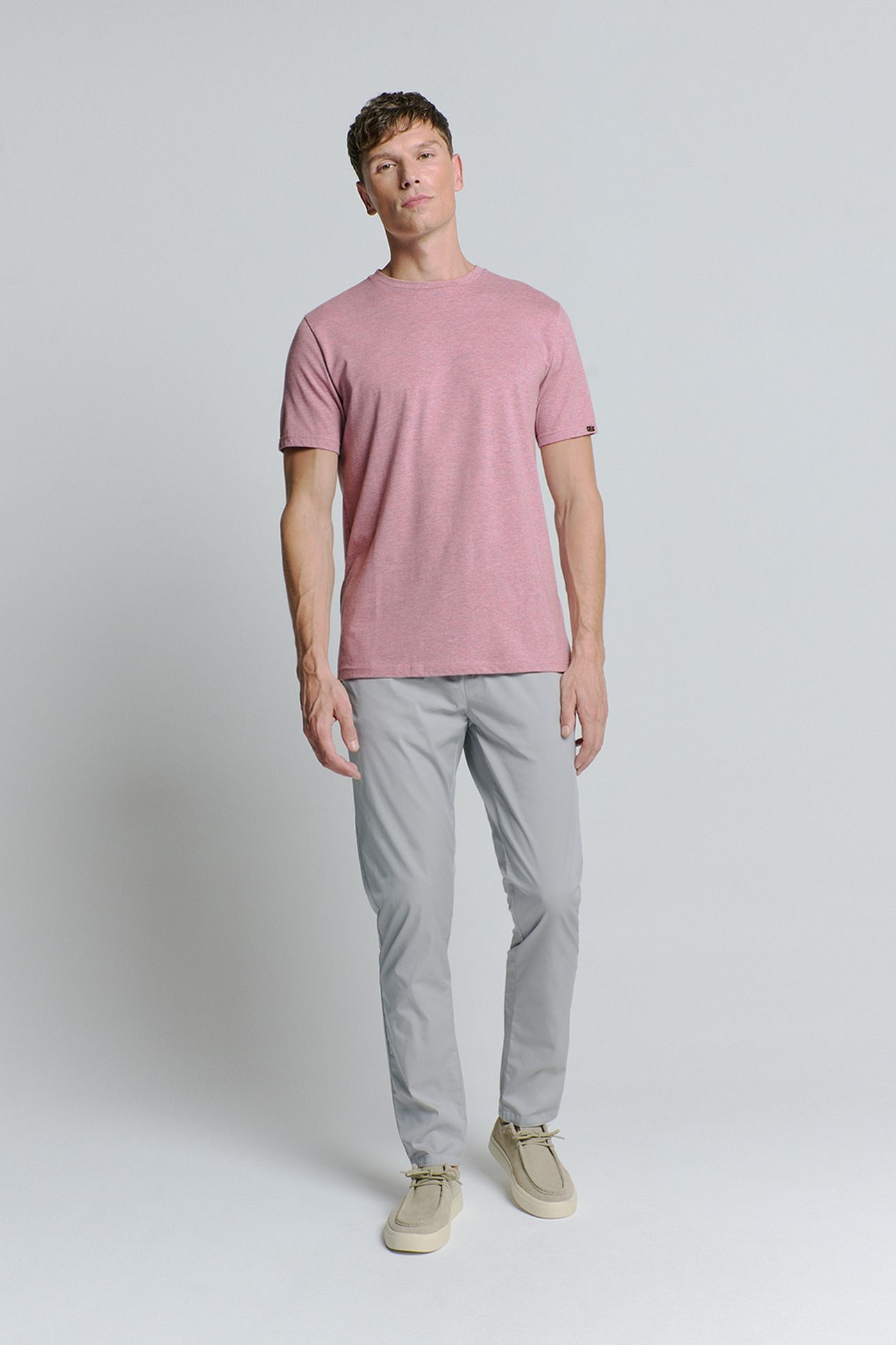 T-SHIRT CREWNECK MELANGE MAUVE 2