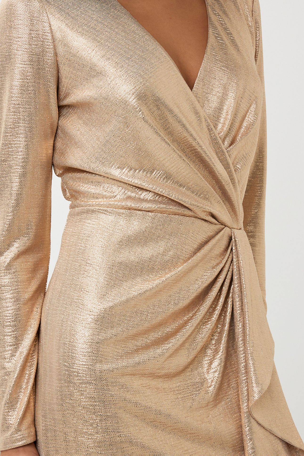 DRESS V-NECK DRAPERY LIGHT APRICOT 8