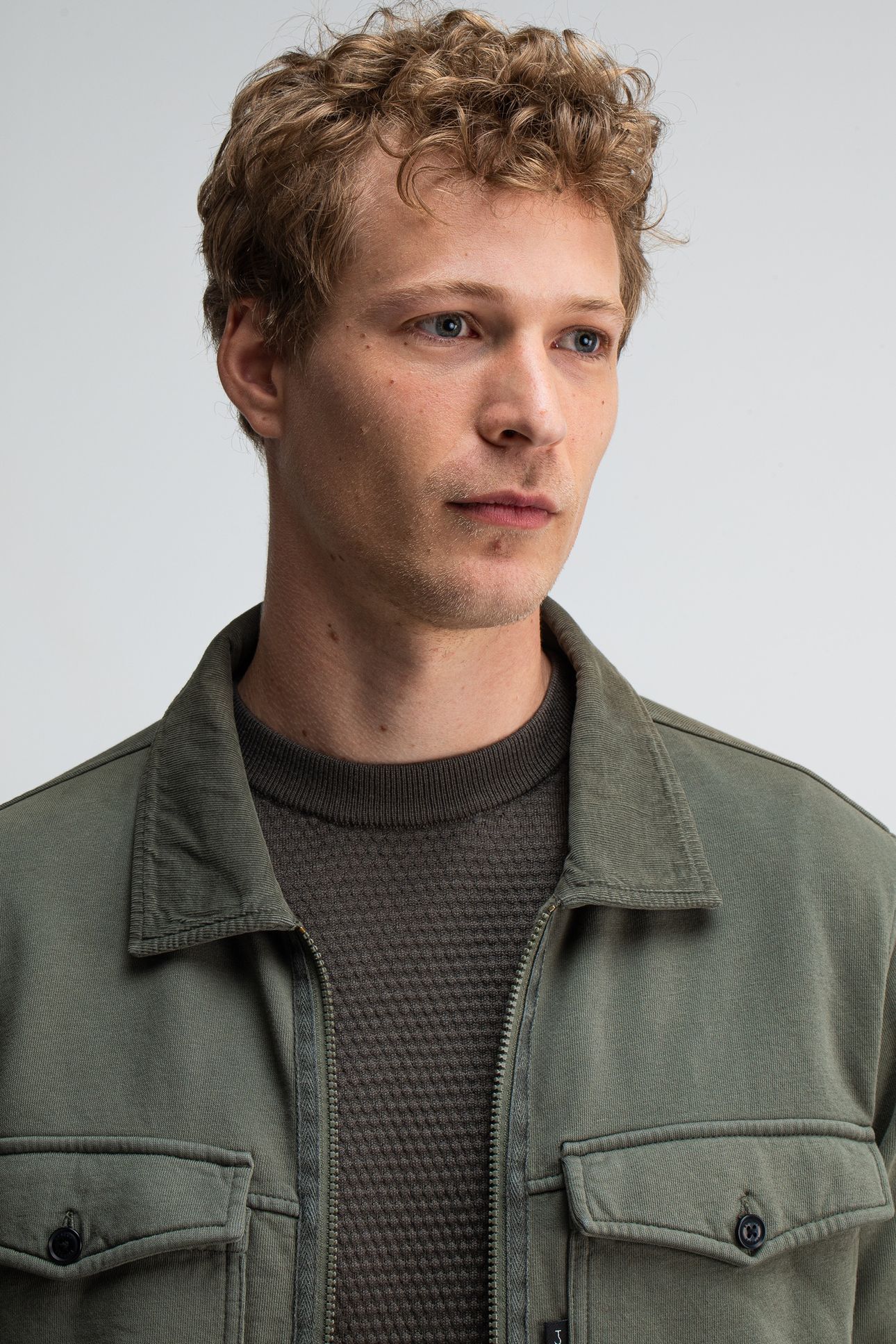 PERRY ZIP OVERSHIRT DK. GRANITE GREEN 5