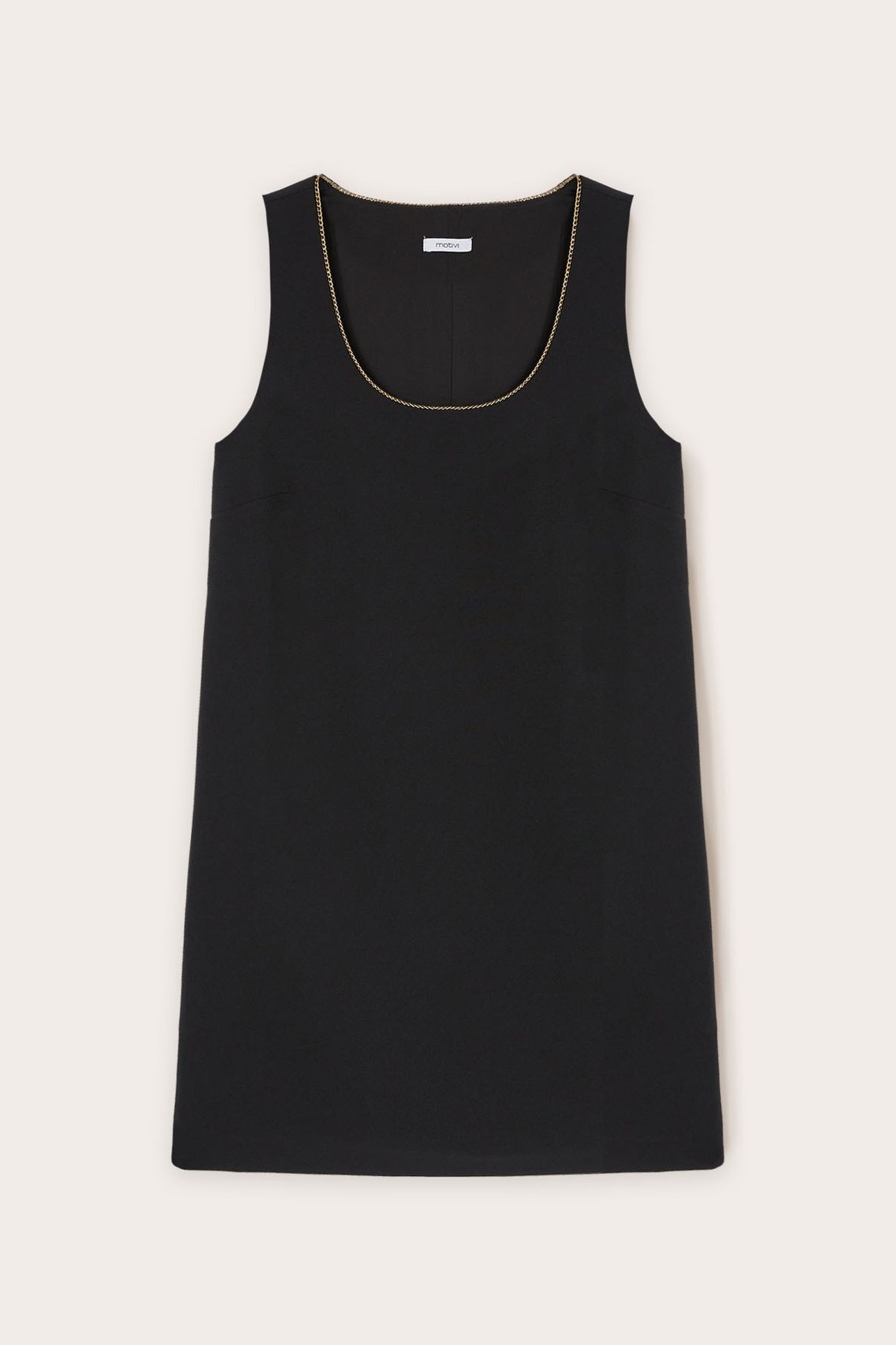 SHEATH DRESS WITH METAL CHAIN DETAIL BLACK 4
