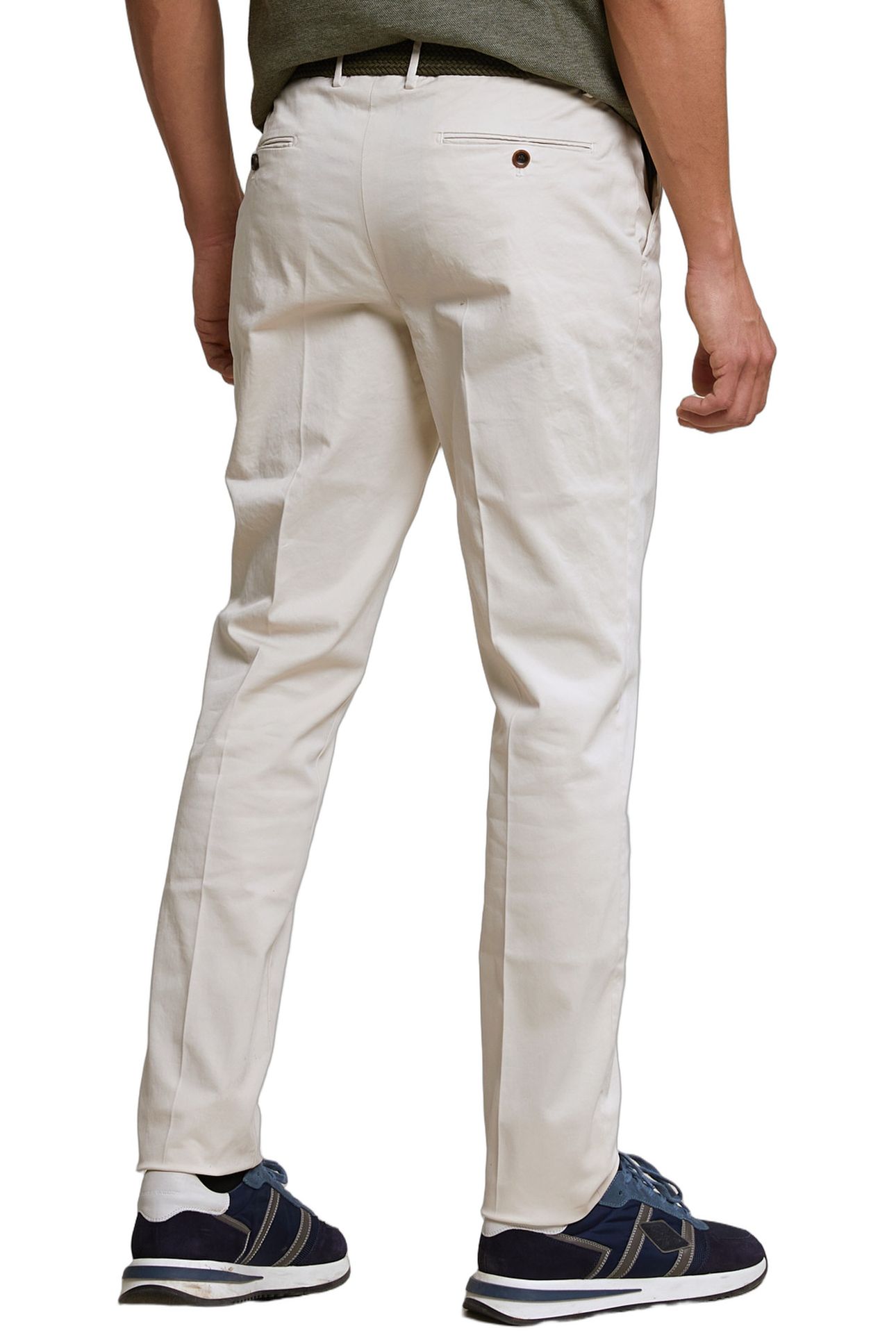 COTTON CHINO PANTS STRETCH EGG SHELL 3