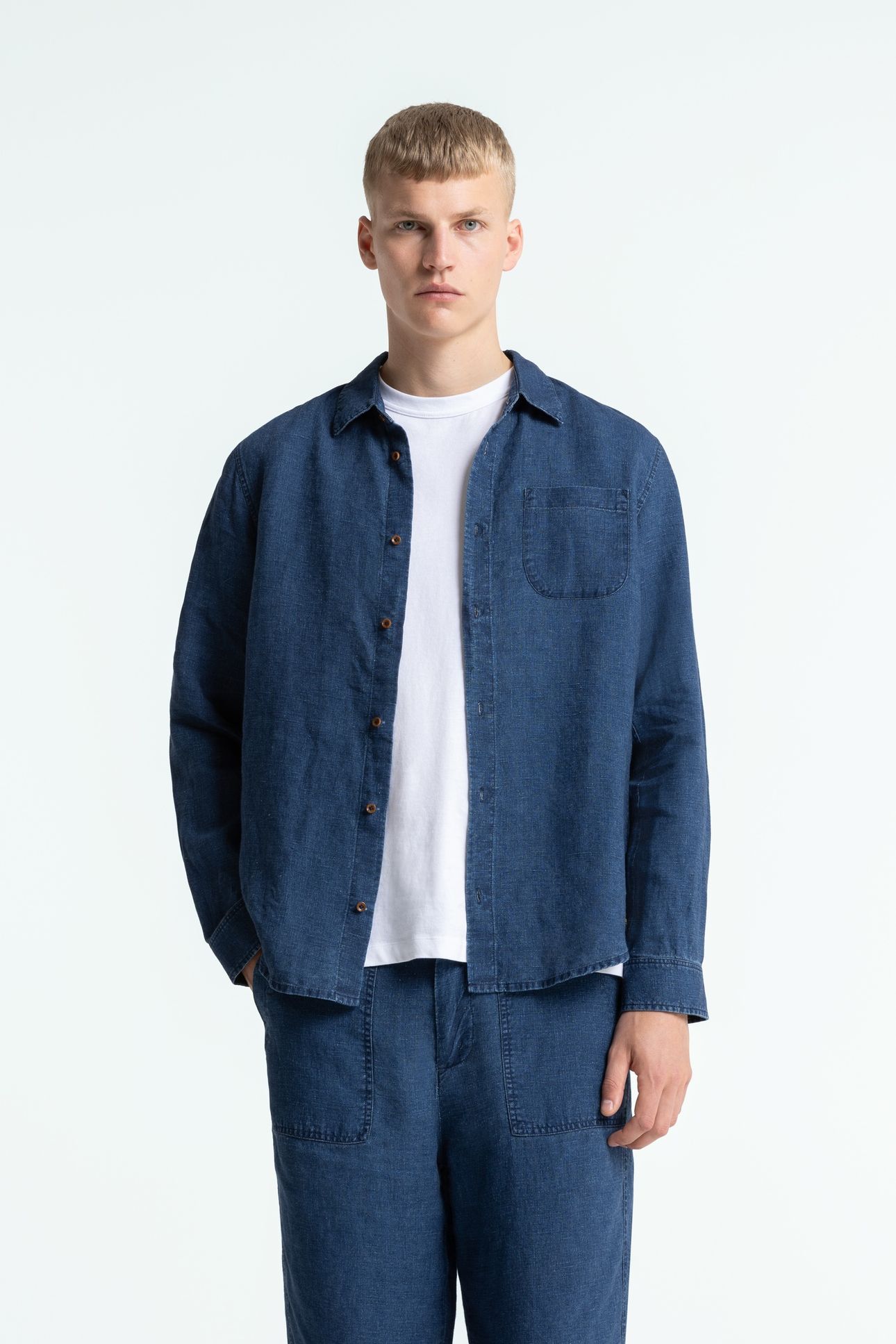 ENDA POCKET INDIGO LINEN 1