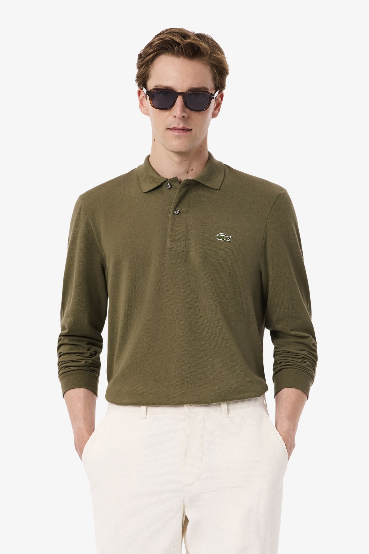 LONG SLEEVE POLO OLIVE 1