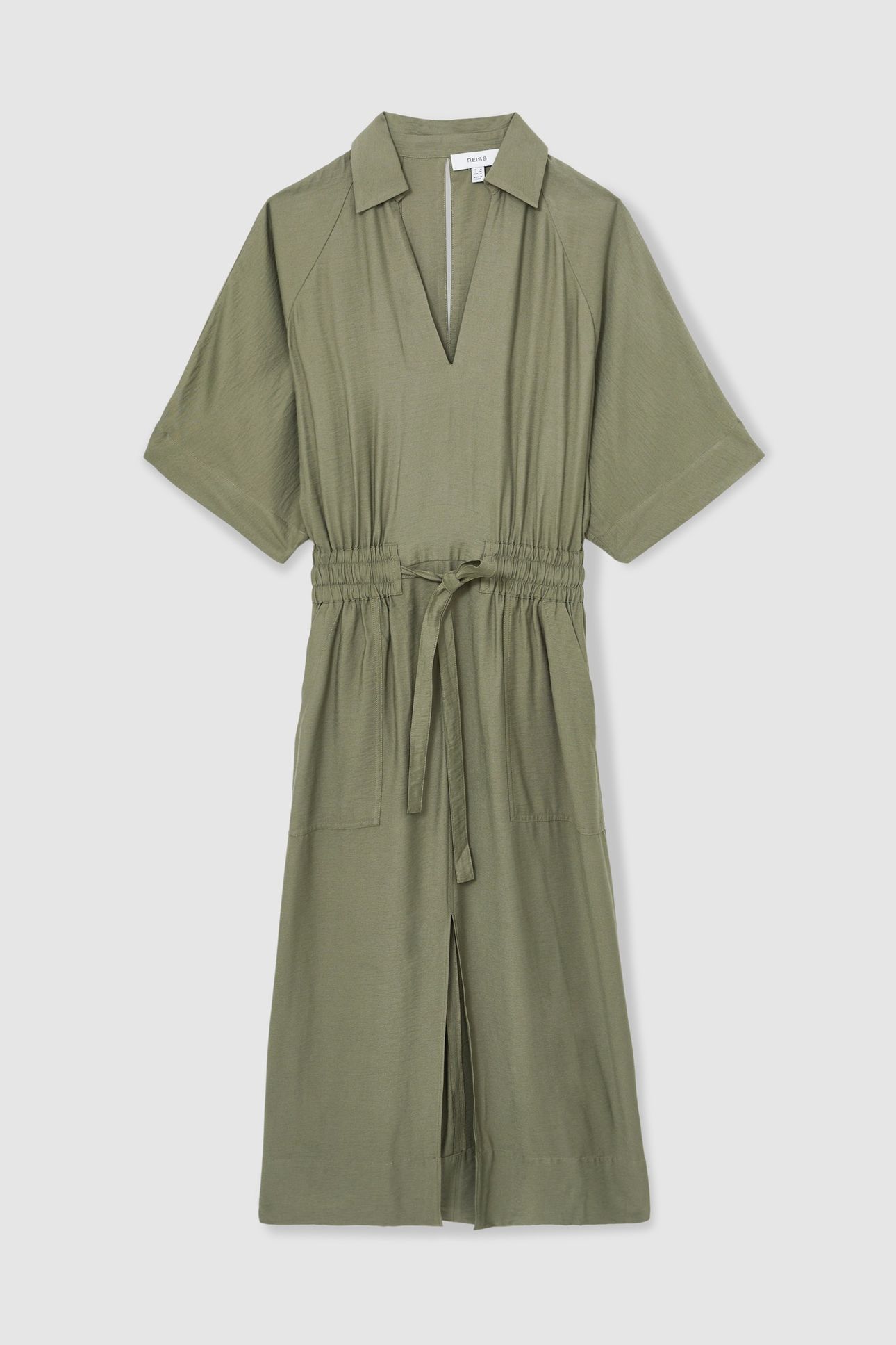SLEEVED SHIRT DRESS KHAKI 4