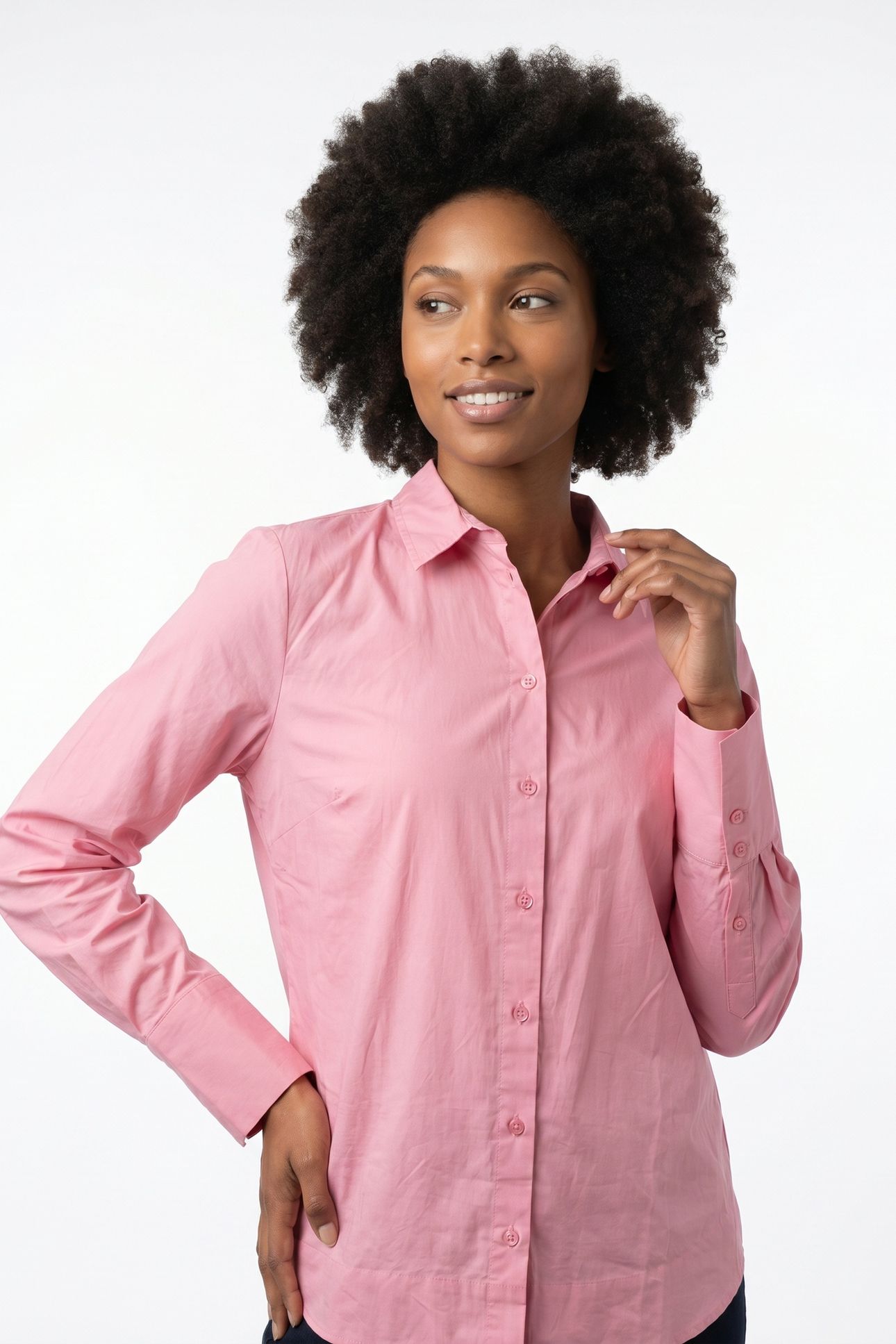 HIGH CUFF LS SHIRT PINK 1