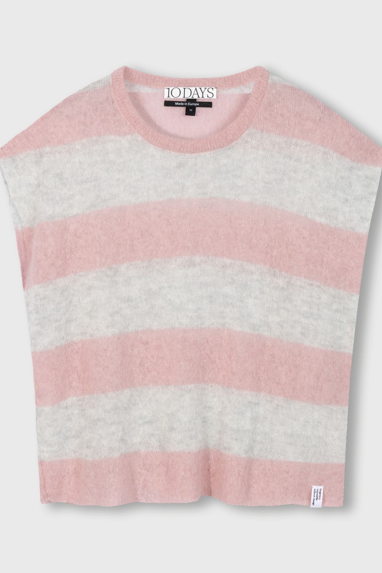 THIN KNIT TEE DARK RASPBERRY/WHITE GREY MELEE 4